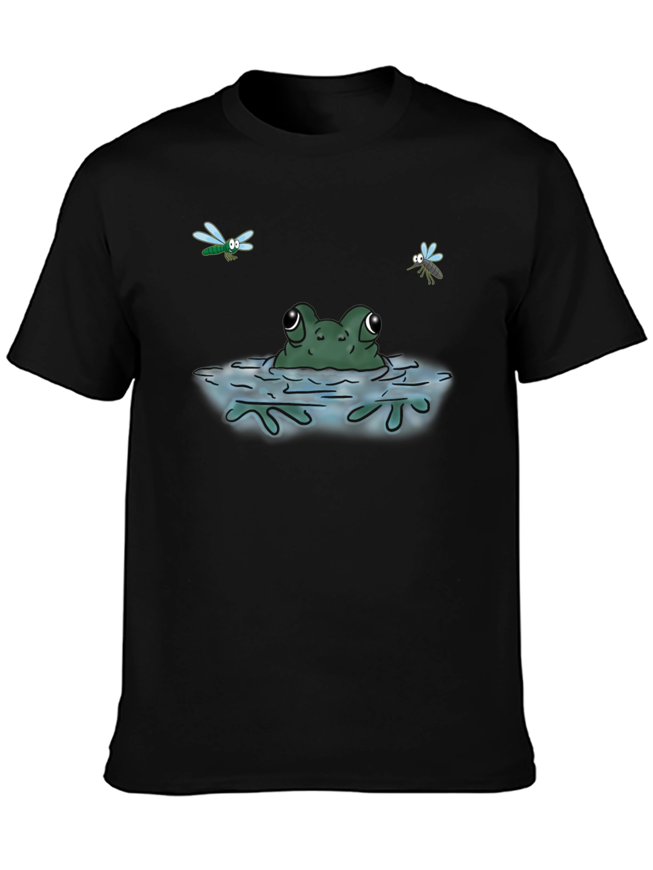 Black Frog in Water T-Shirt - Fun & Unique Graphic Tee view 3
