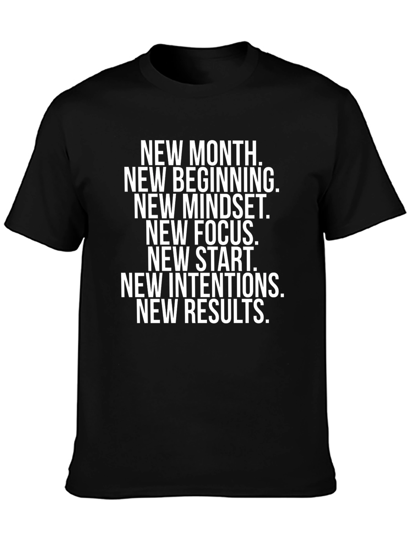 Black Motivational Black T-Shirt: New Month, New You view 3