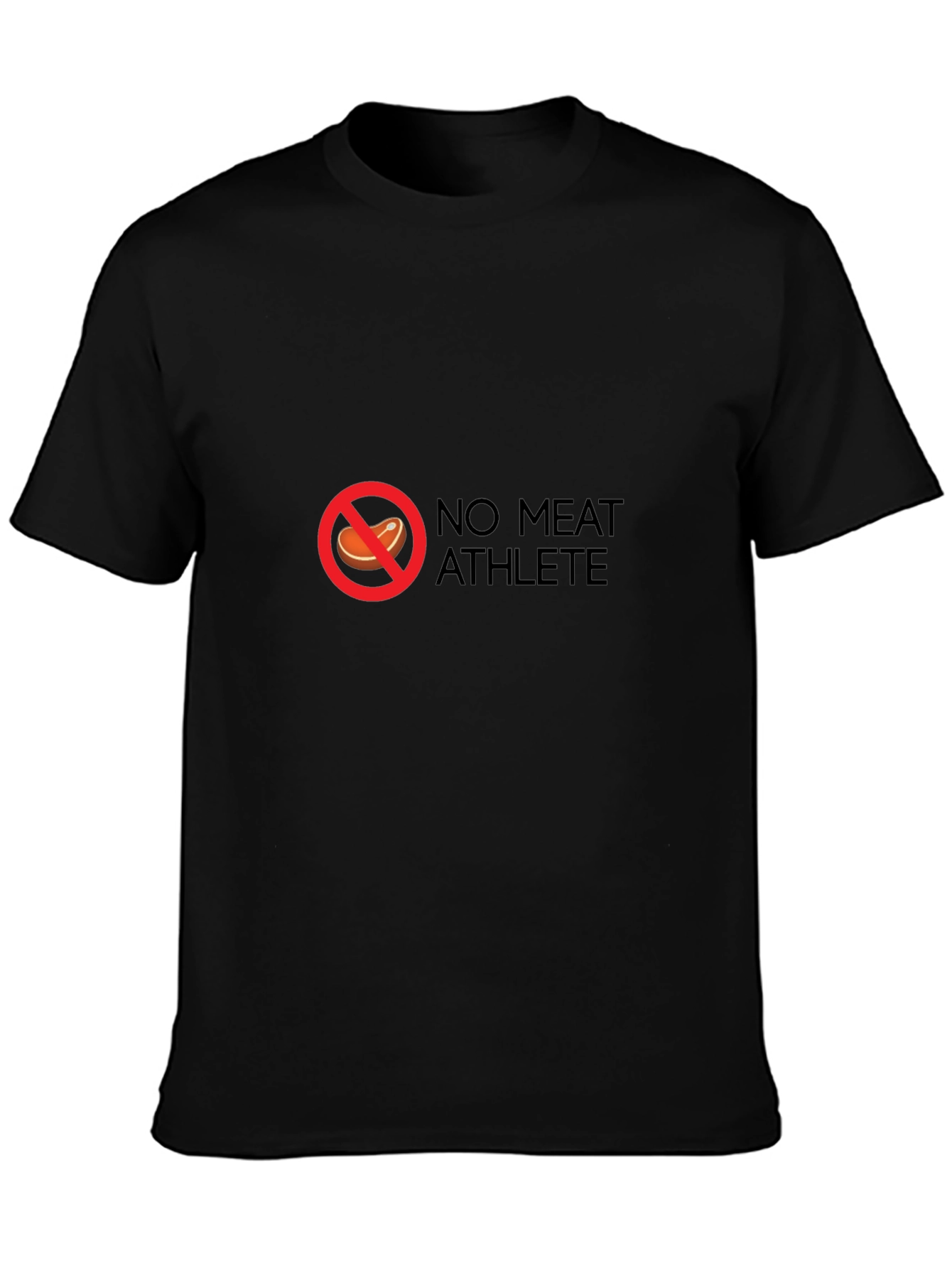 Black No Meat Athlete T-Shirt - Black Vegan Fitness Tee view 3