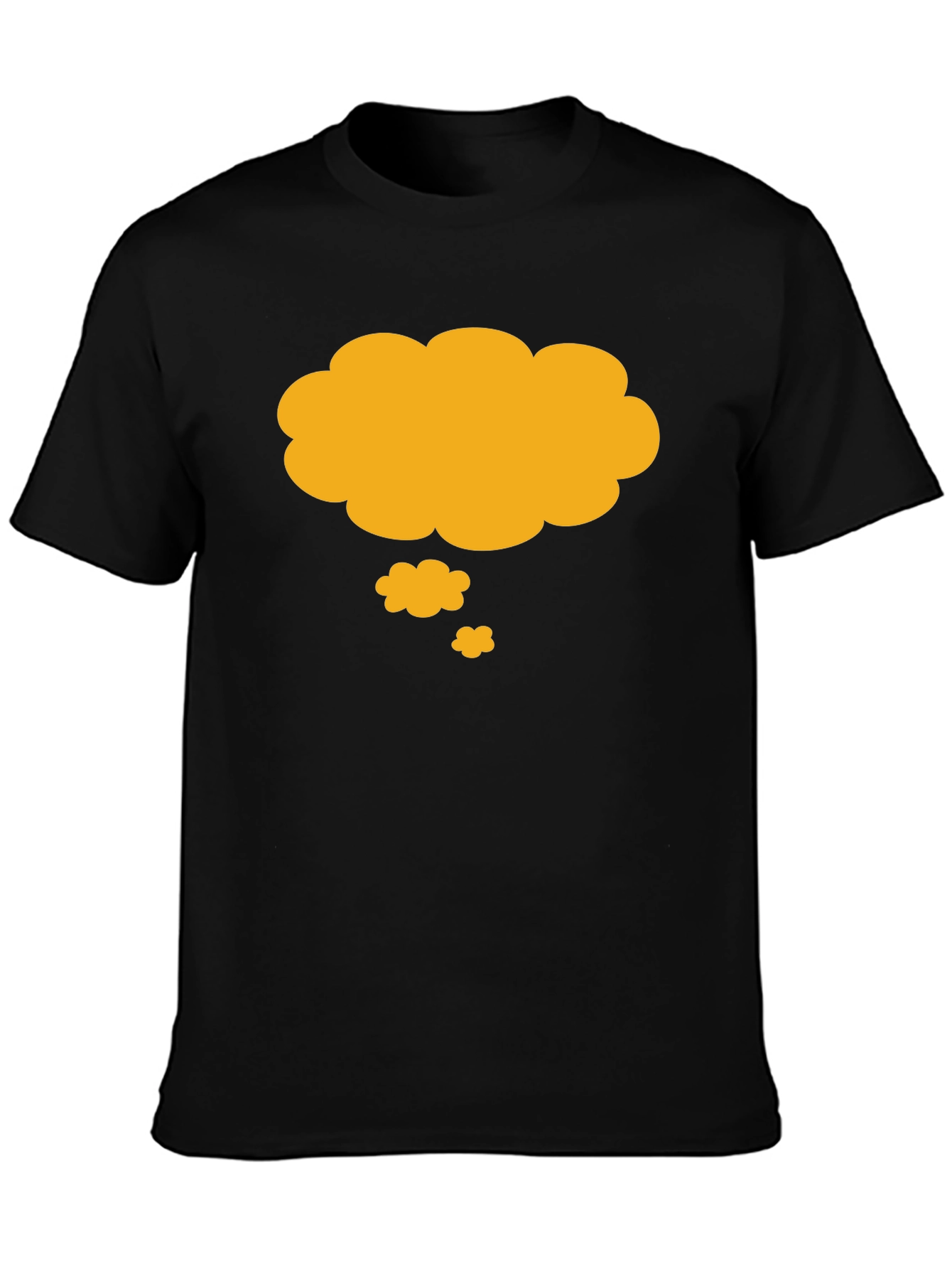 Black Thinking Cloud T-Shirt - Black, Casual Cotton Tee view 3