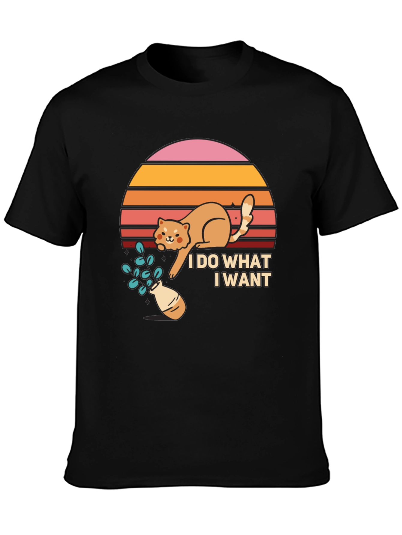 Black I Do What I Want Cat T-Shirt view 3