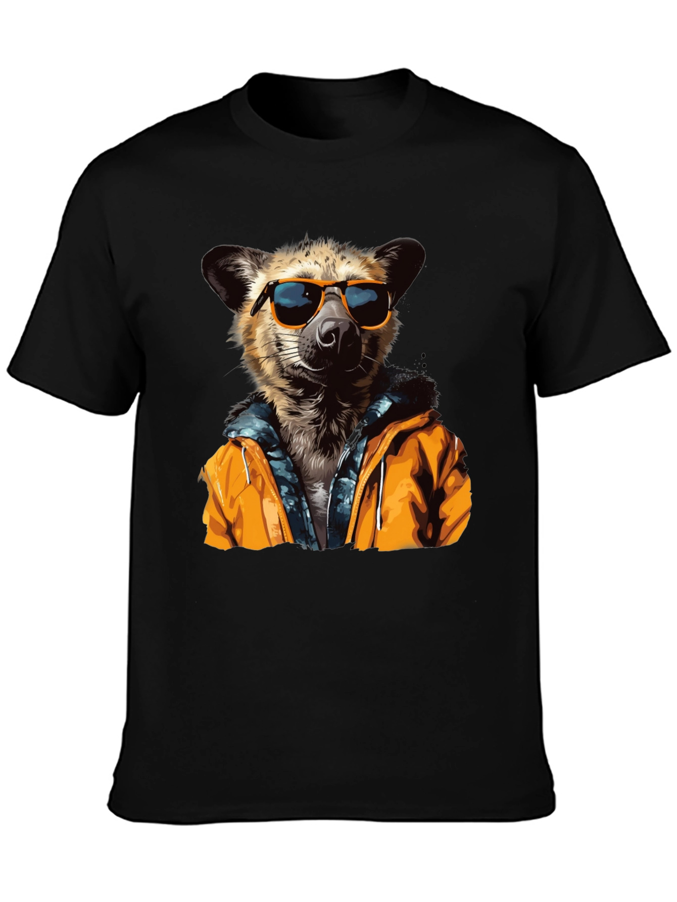 Black Cool Hyena Graphic Tee - Trendy Animal T-Shirt view 3