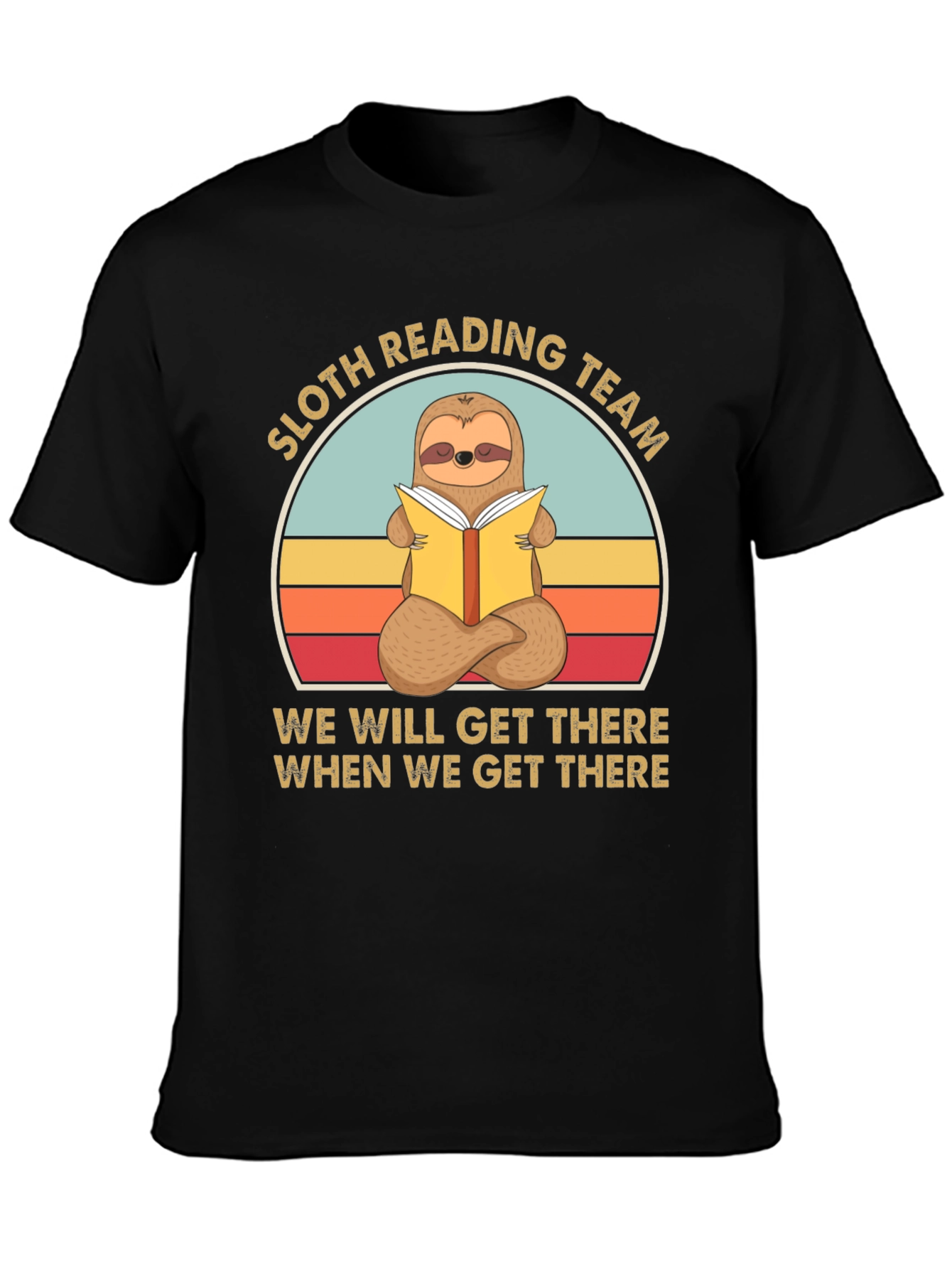 Black Sloth Reading Team Graphic Tee - Relaxed Fit view 3