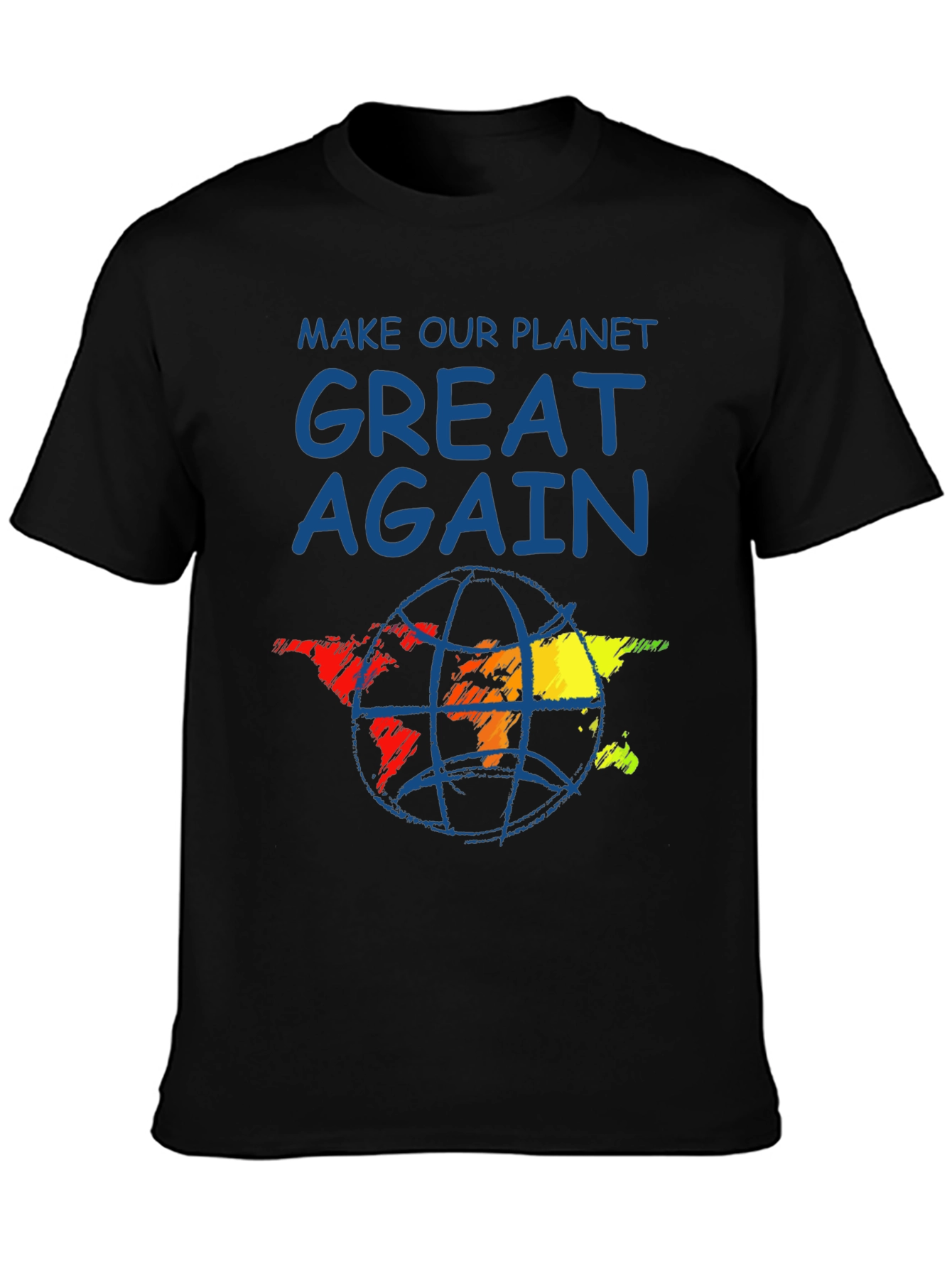 Black Make Our Planet Great Again T-Shirt view 3