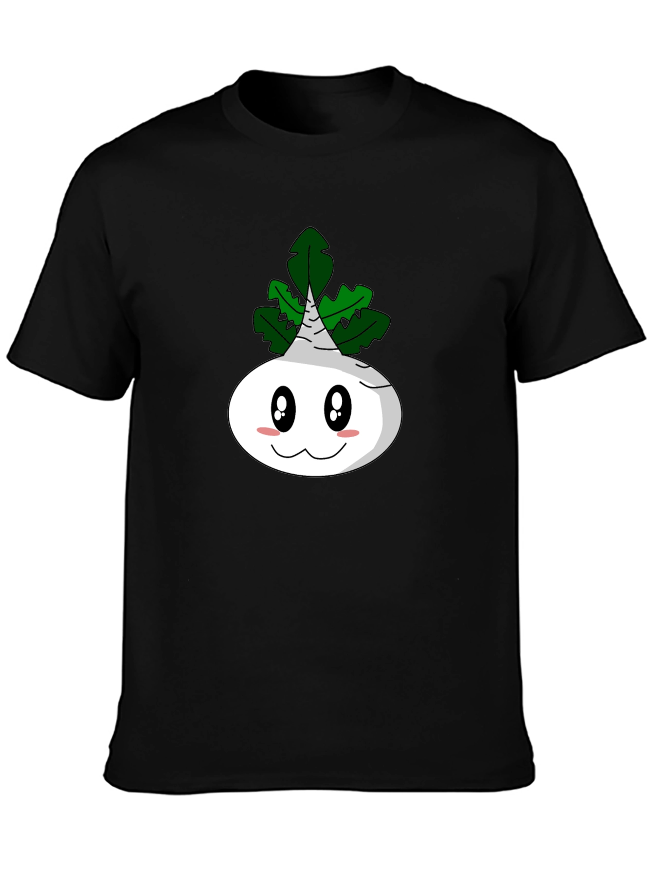 Black Cartoon Turnip T-Shirt - Funny Vegetable Tee view 3