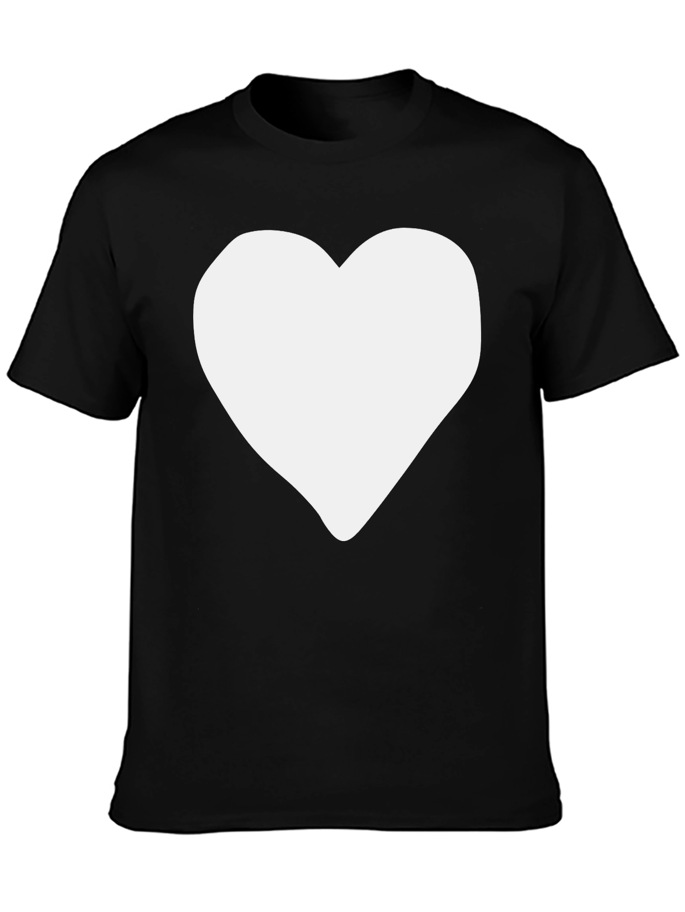Black Heart Graphic Tee - Black Cotton Casual Shirt view 3
