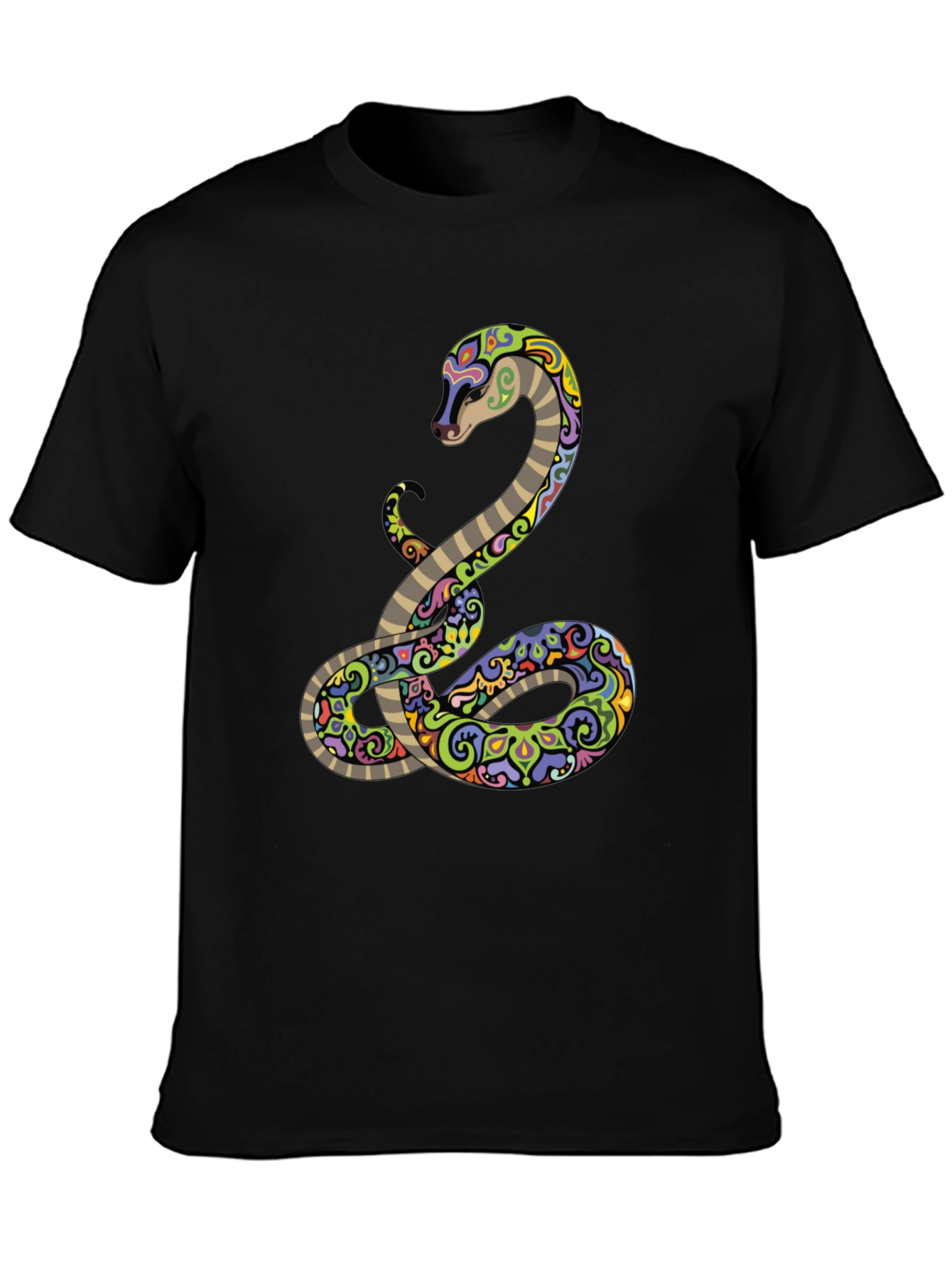 Black Cool Snake Graphic Tee - Black T-Shirt view 3