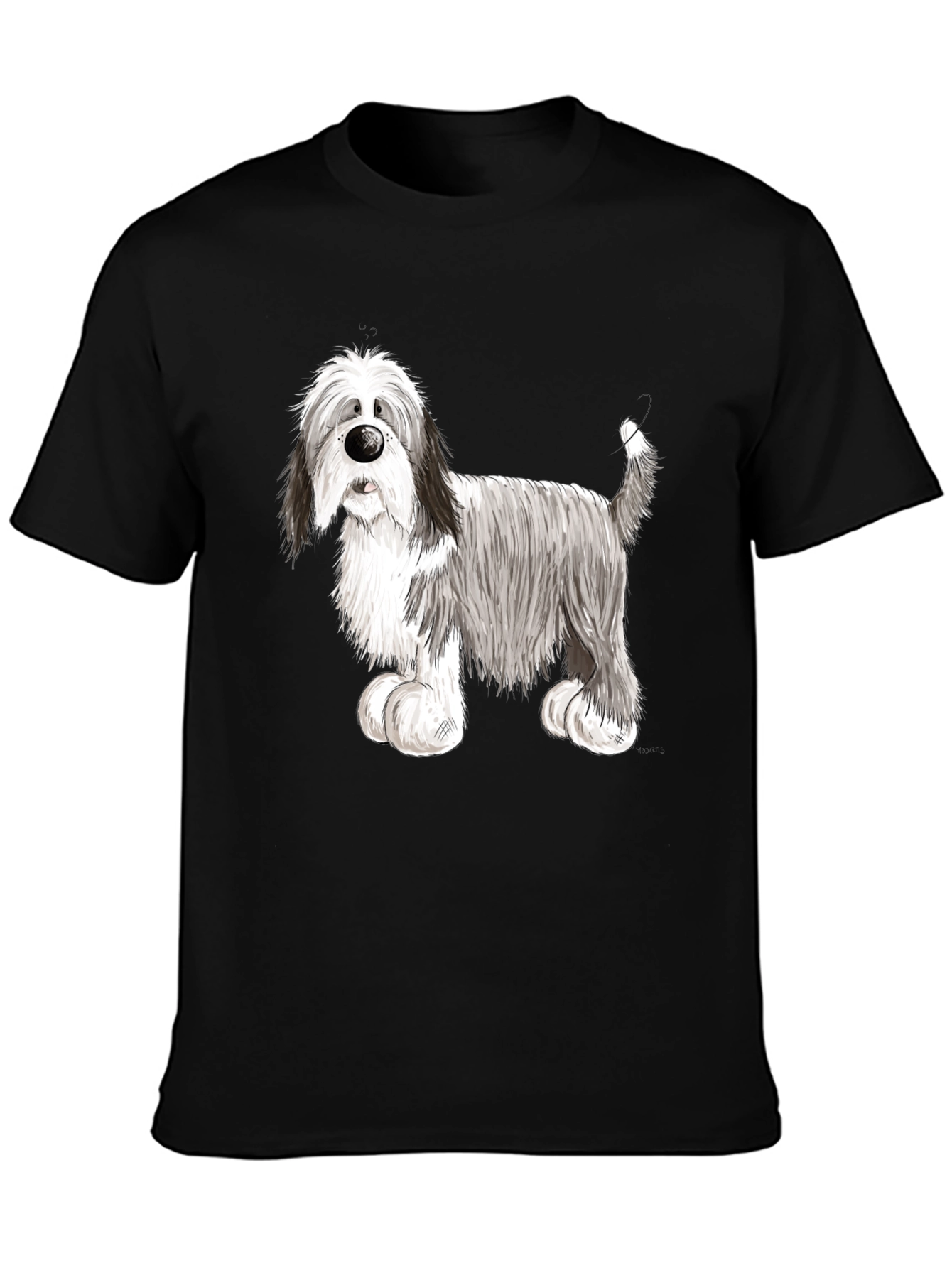 Black Bearded Collie Dog Graphic Tee - Black view 3