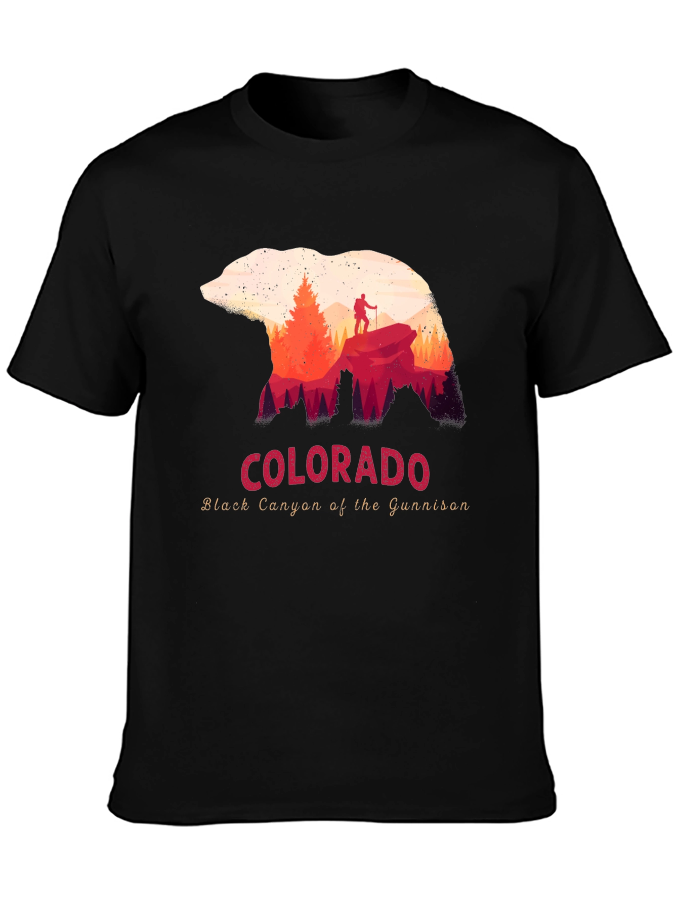 Black Colorado Black Canyon Bear Graphic T-Shirt view 3