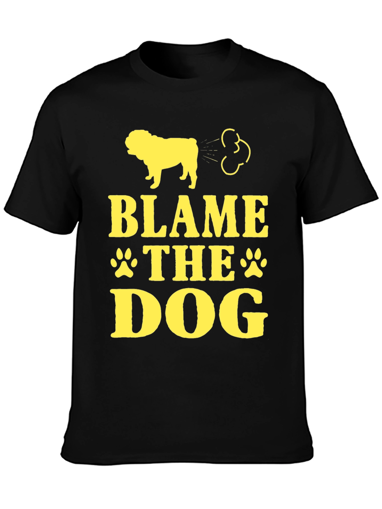 Black Blame The Dog Funny T-Shirt view 3