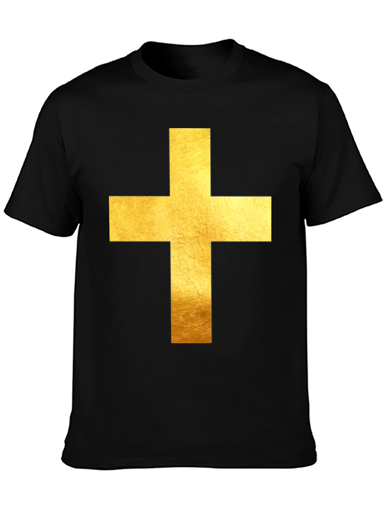 Black Gold Cross Graphic Black T-Shirt view 3