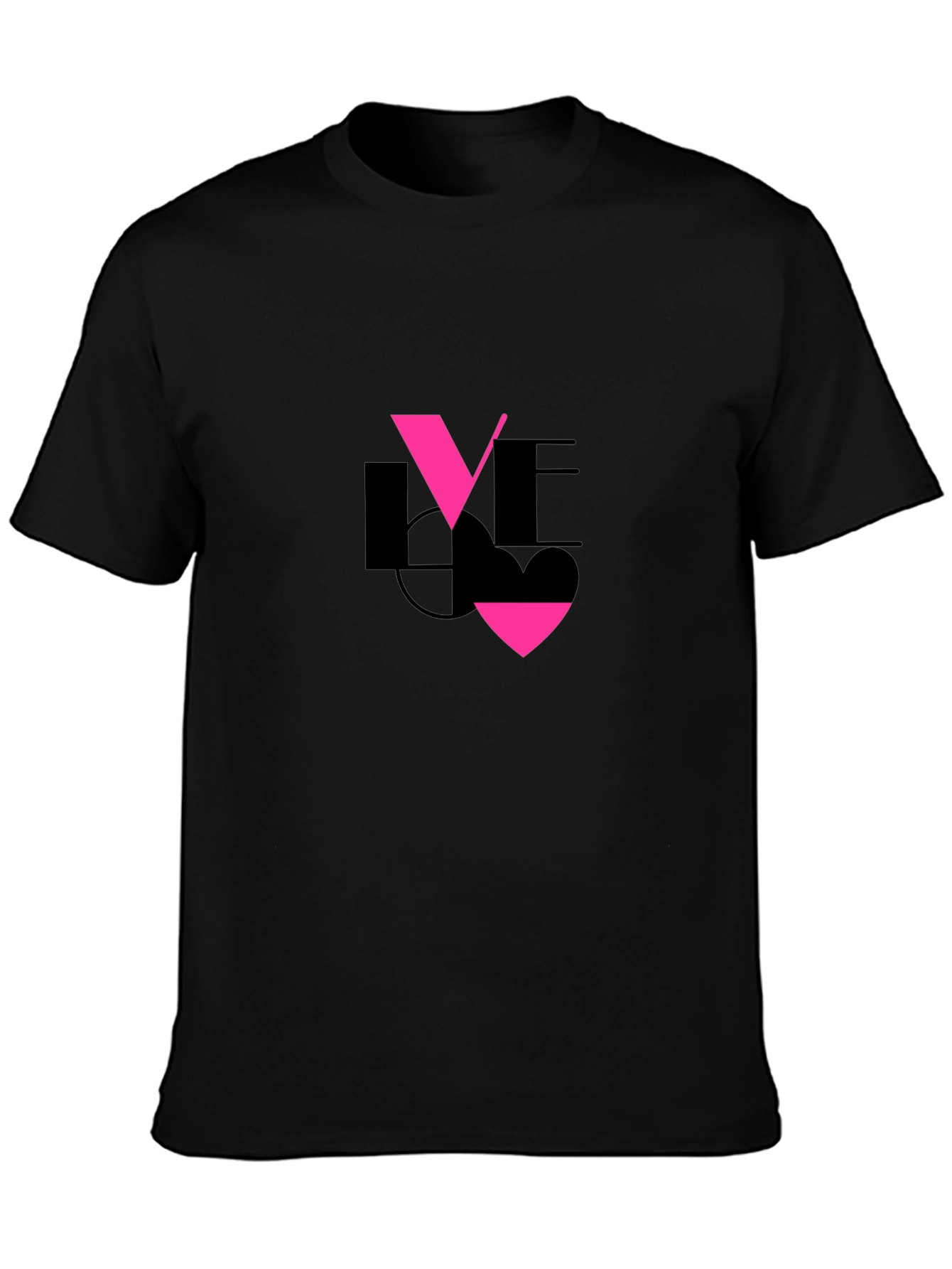 Black Love Graphic Black T-Shirt view 3