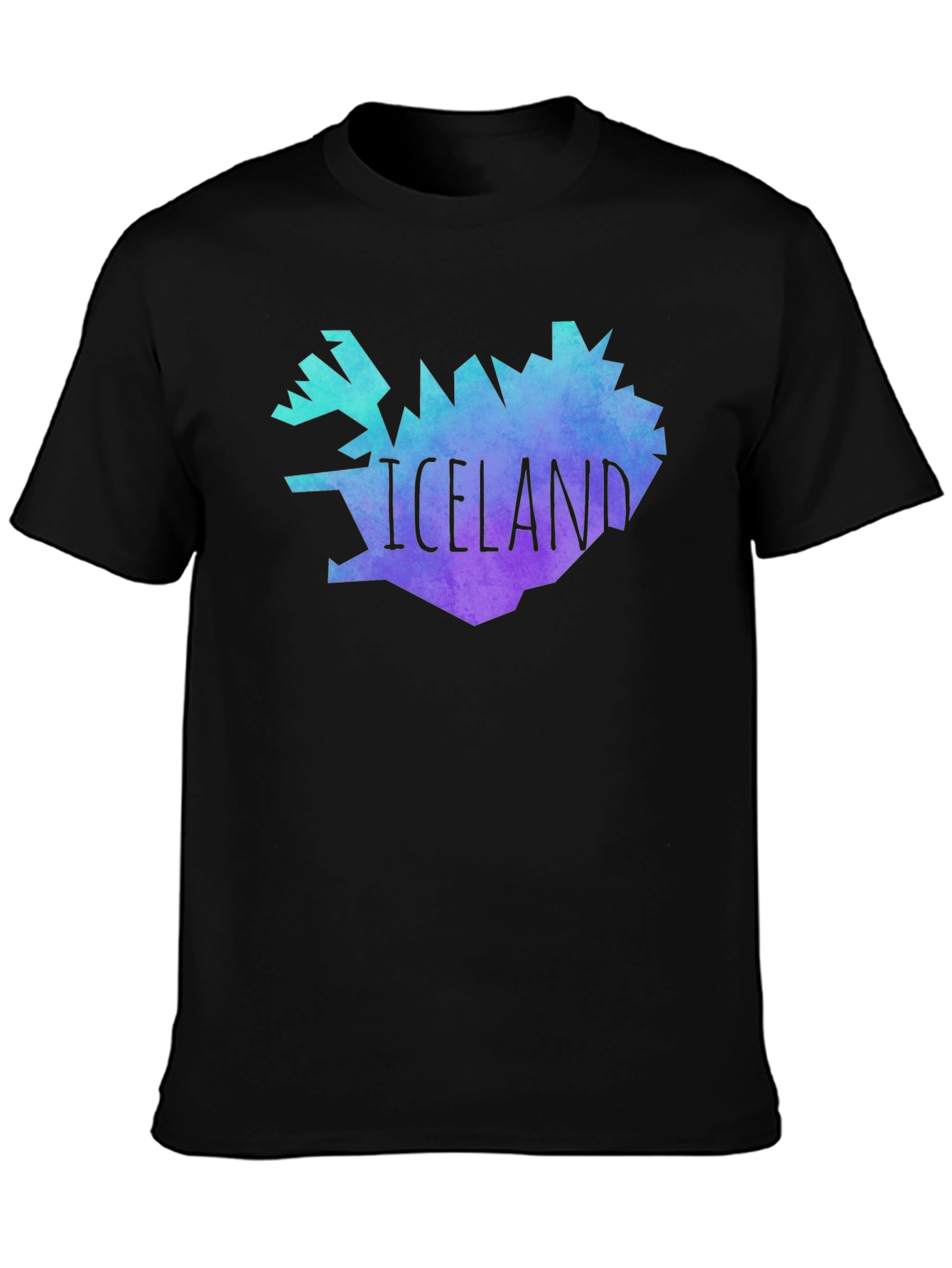 Black Iceland Map Graphic Tee - Black Unisex T-Shirt view 3