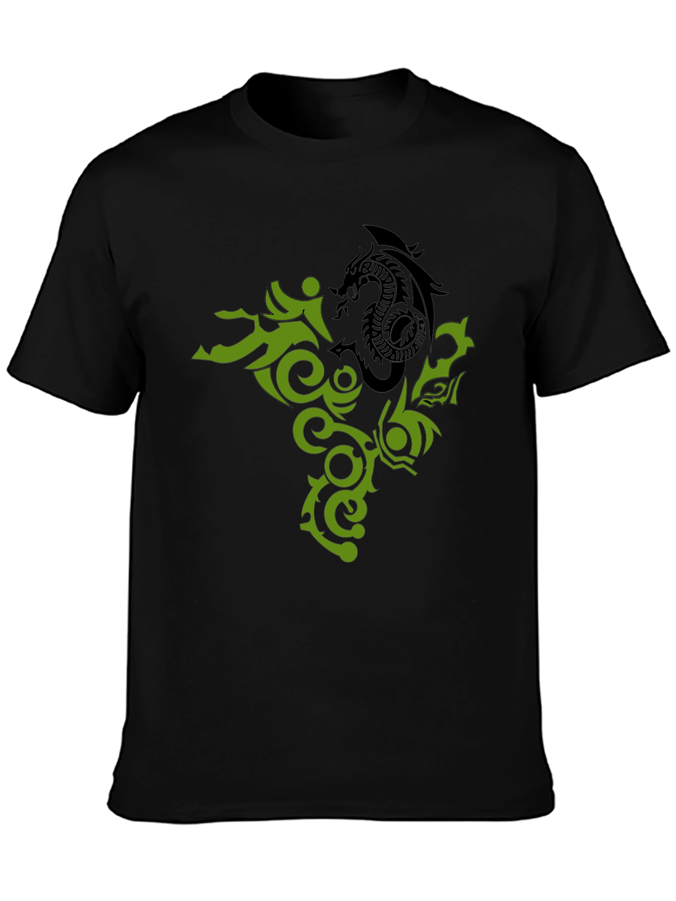 Black Dragon Tattoo Graphic Black T-Shirt view 3
