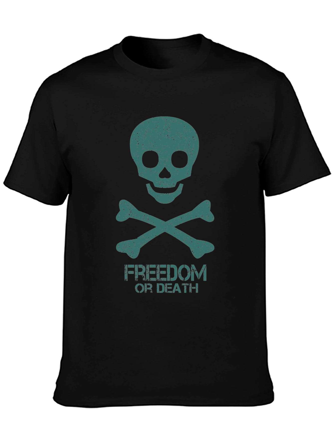 Black Freedom or Death Skull Graphic Tee view 3