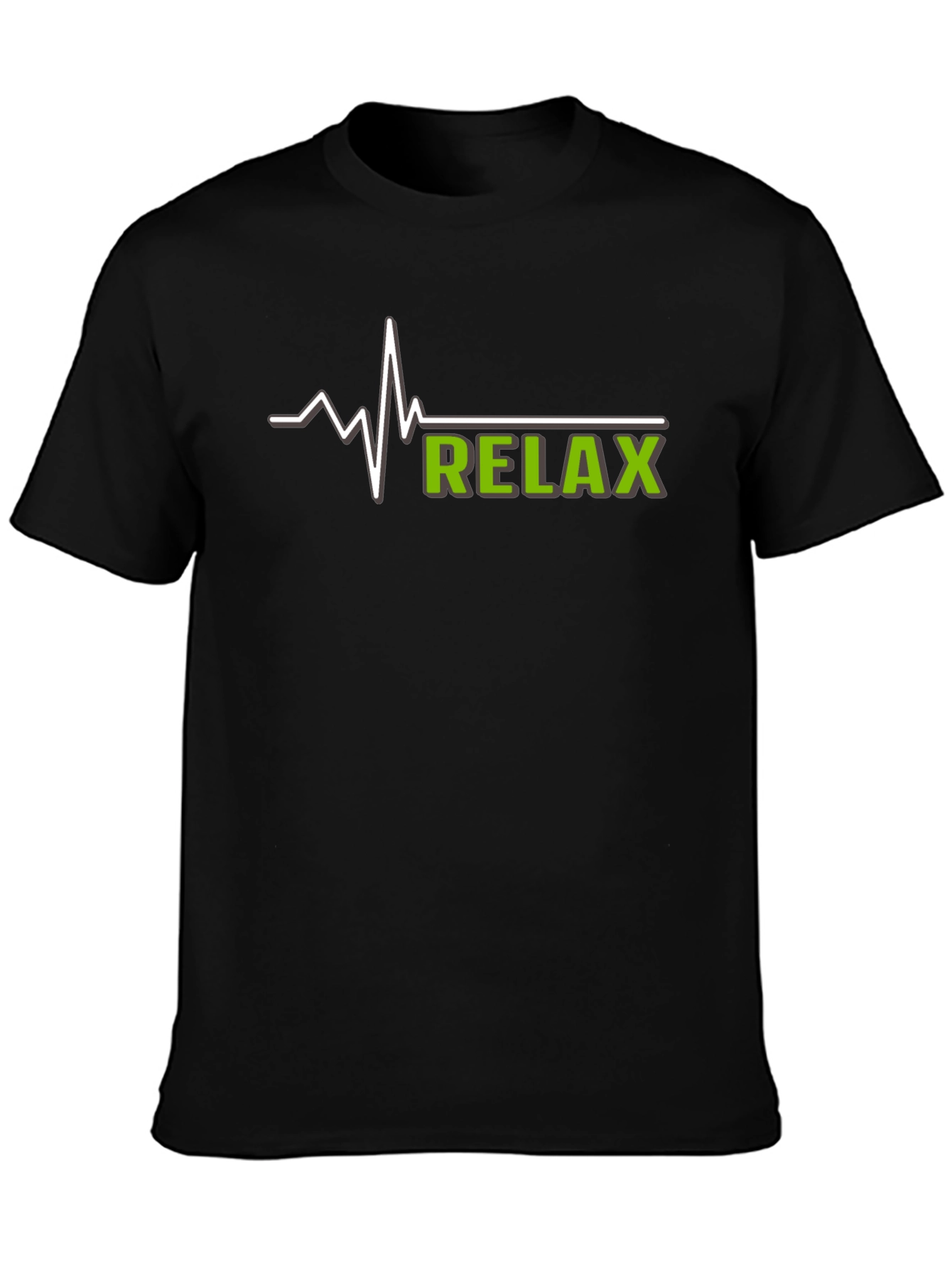 Black Relax Heartbeat T-Shirt - Casual Comfort view 3