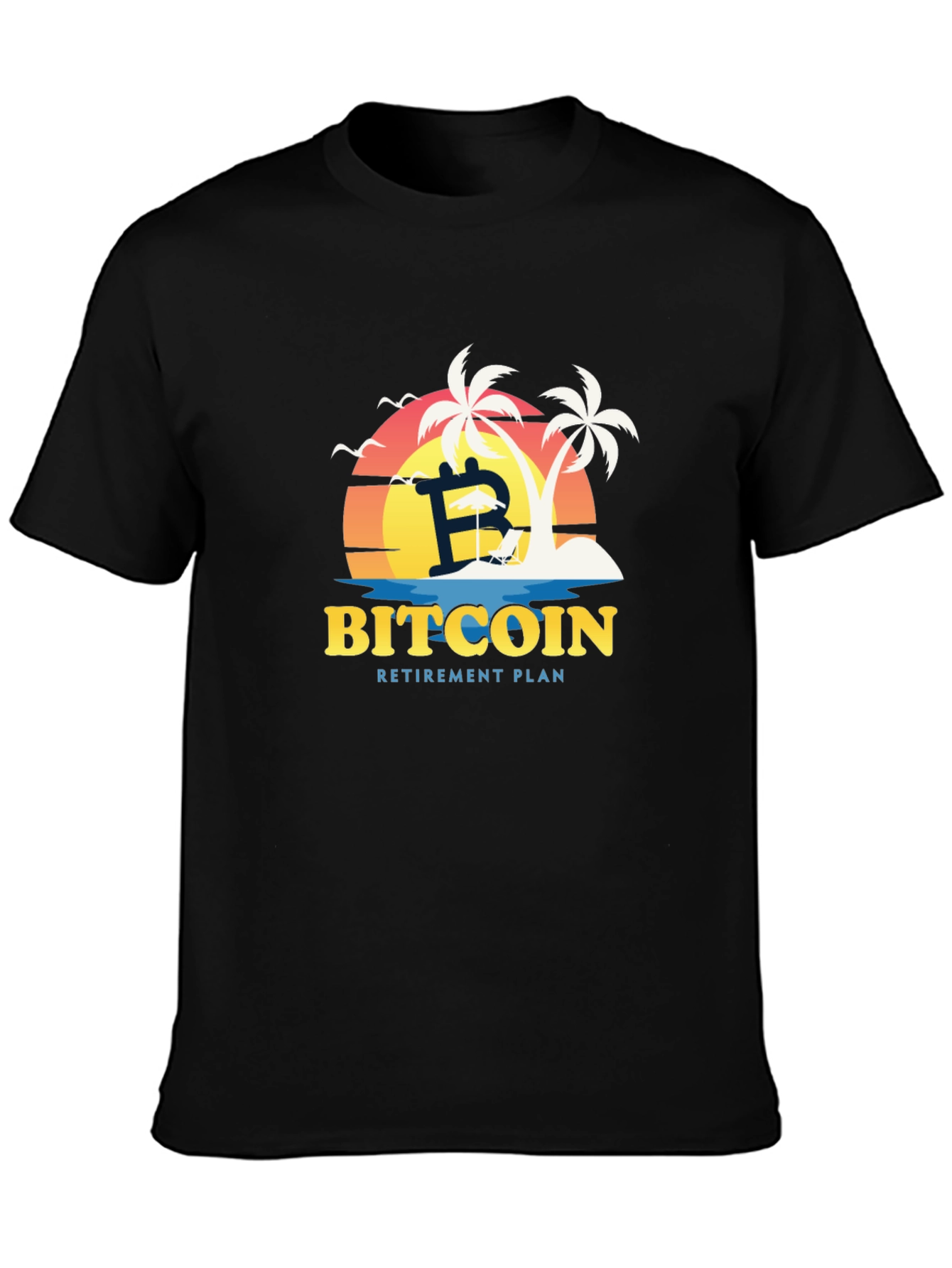 Black Bitcoin Retirement Plan Black T-Shirt view 3