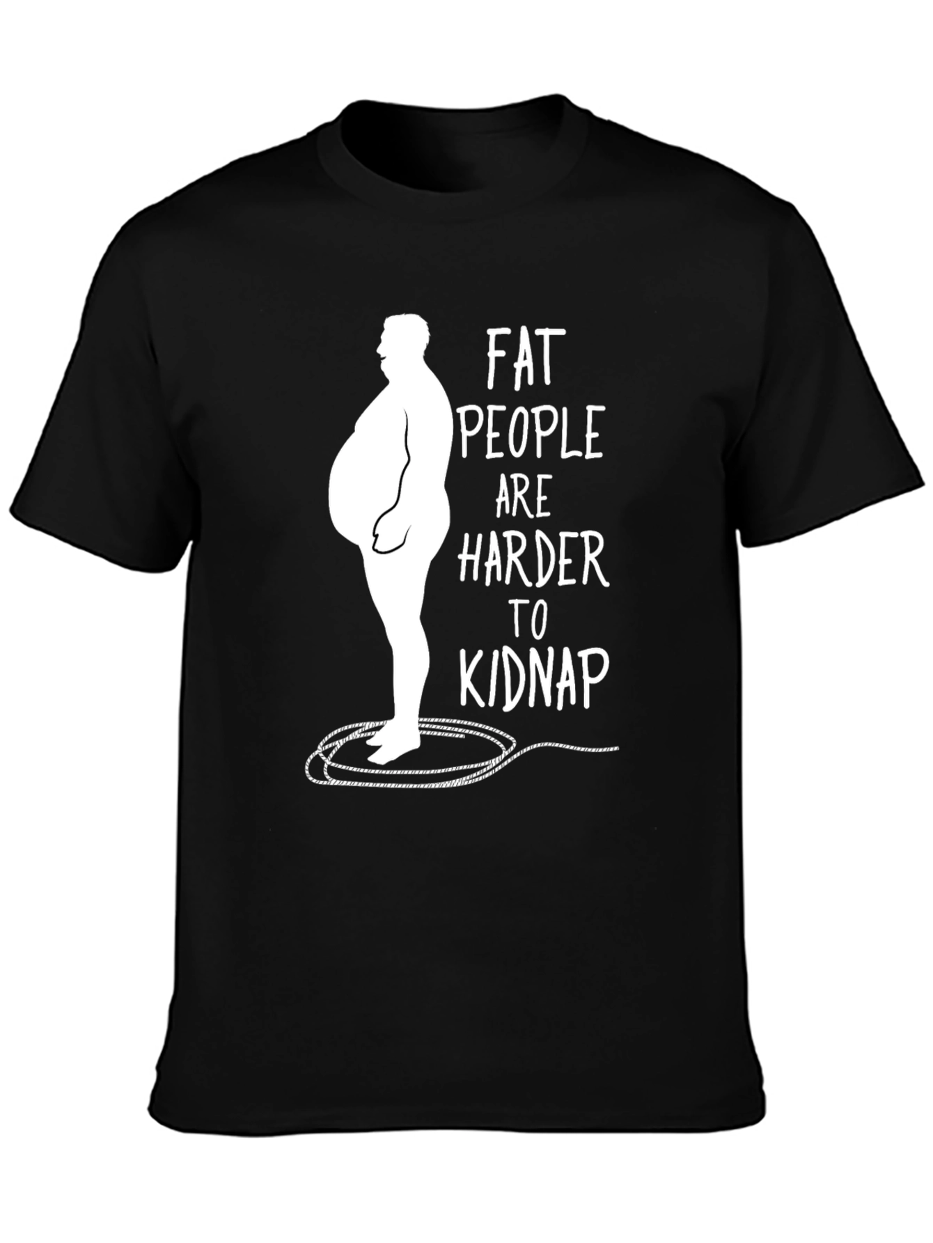Black Fat People Harder to Kidnap Graphic Tee view 3