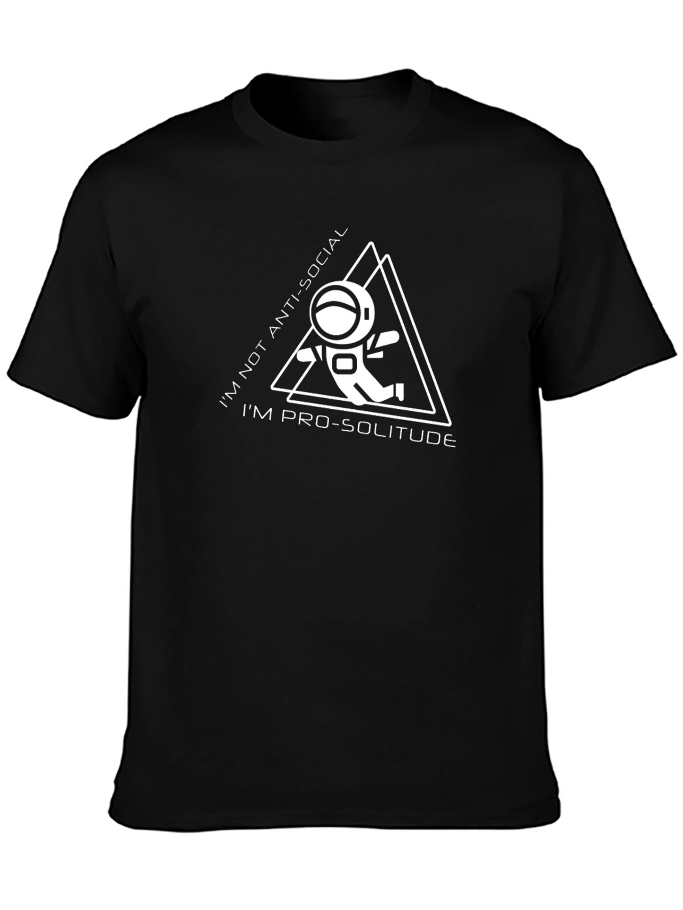 Black Pro-Solitude Astronaut Graphic Tee - Black view 3