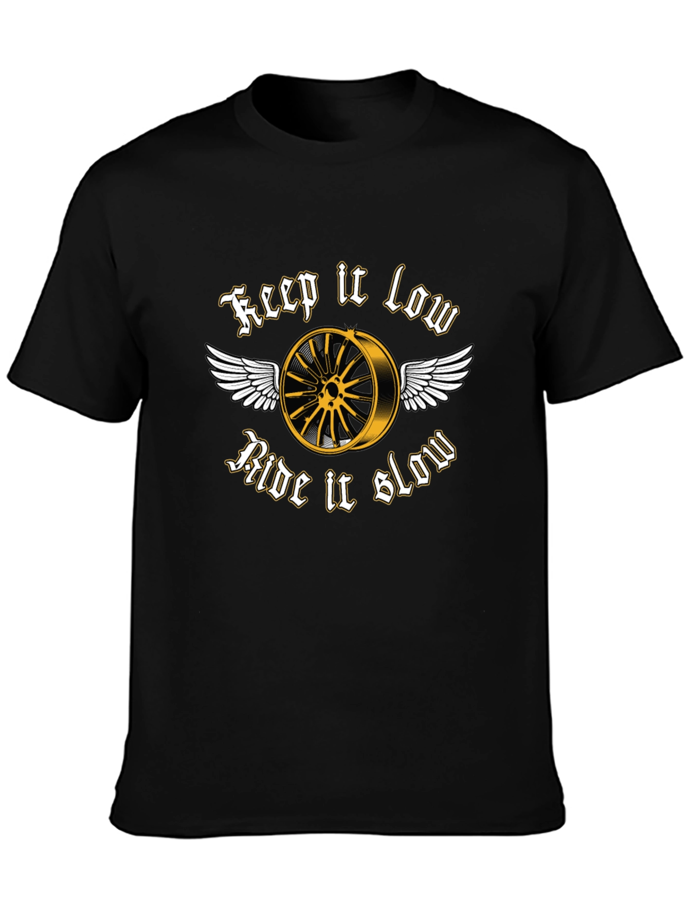 Black Keep It Low Ride It Slow Graphic Tee view 3