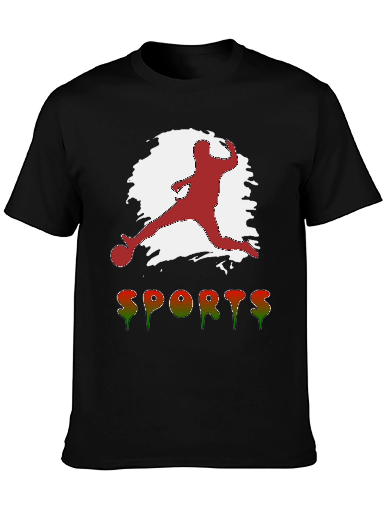 Black Sports Themed Graphic Tee view 3