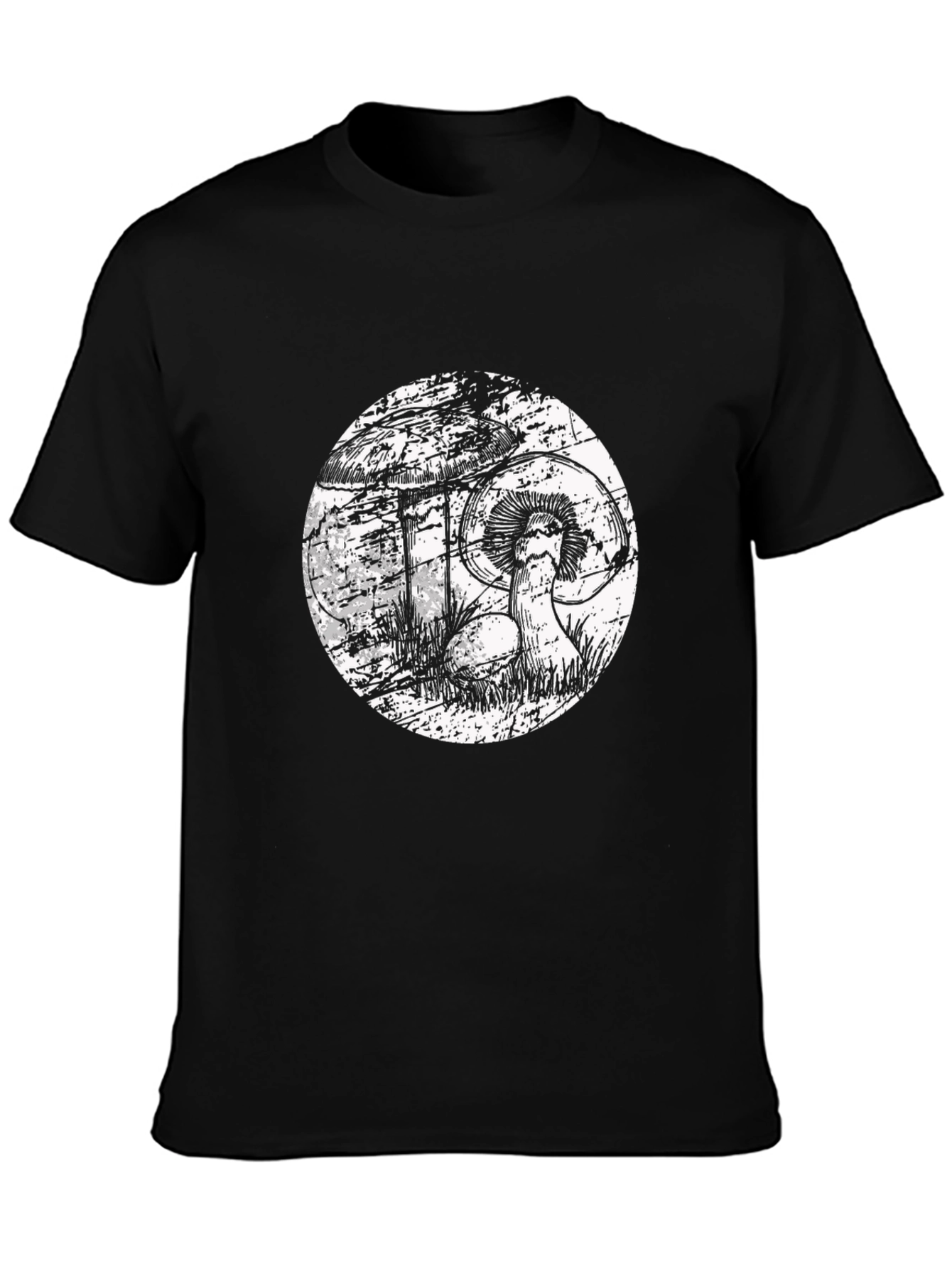 Black Mushroom Graphic Tee - Unique Design, Casual Style view 3