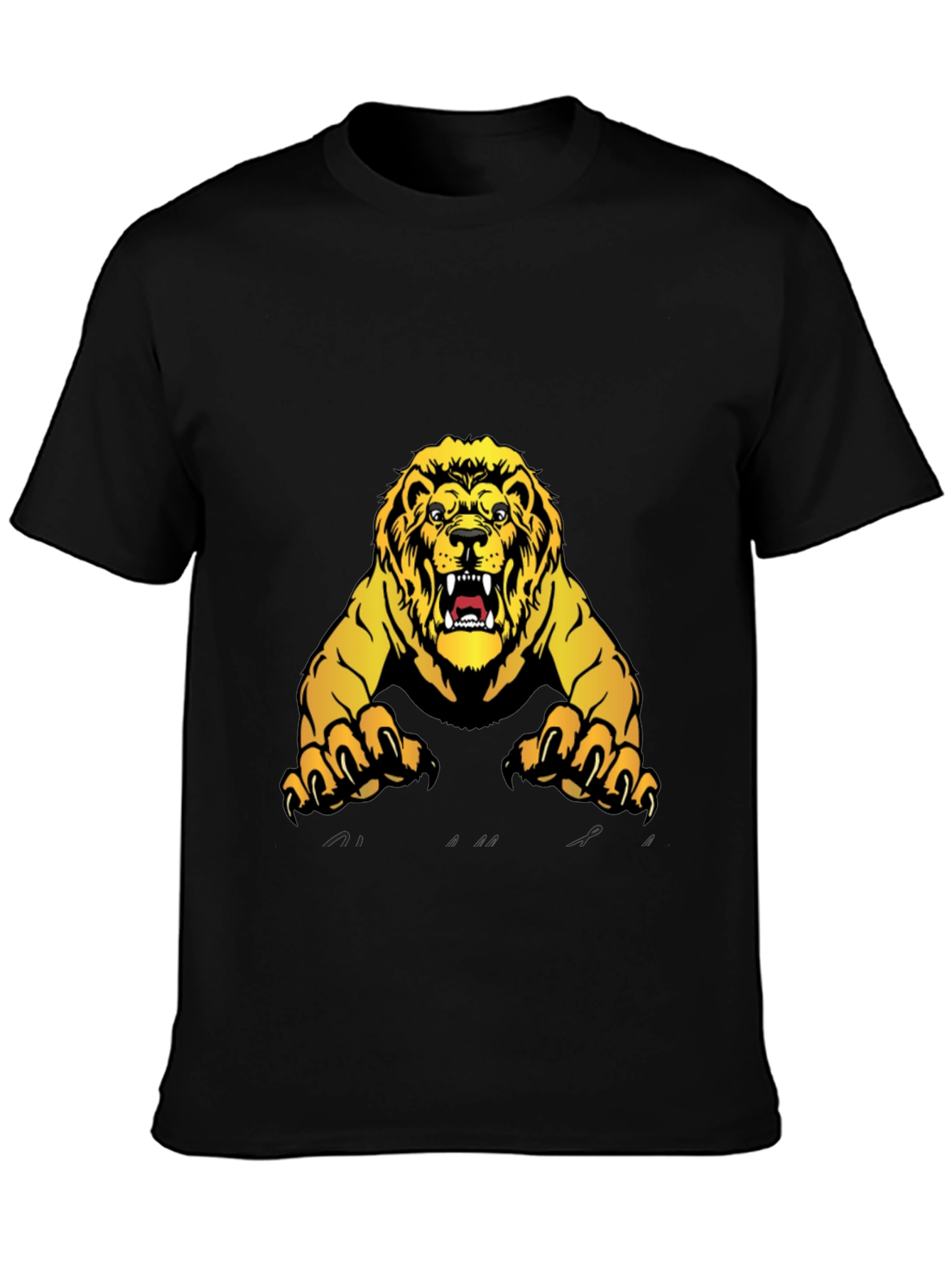 Black Lion Graphic Black T-Shirt - Fierce Style view 3