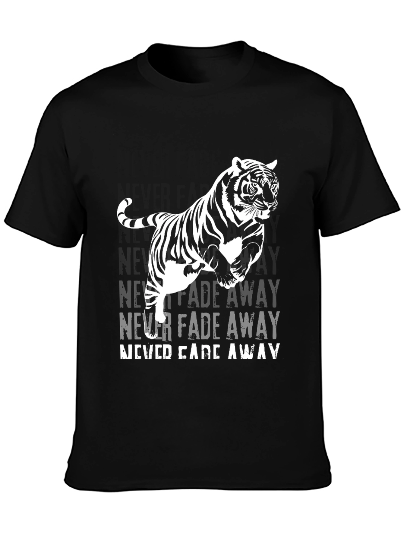 Black Bold Tiger Graphic Tee - Never Fade Away view 3