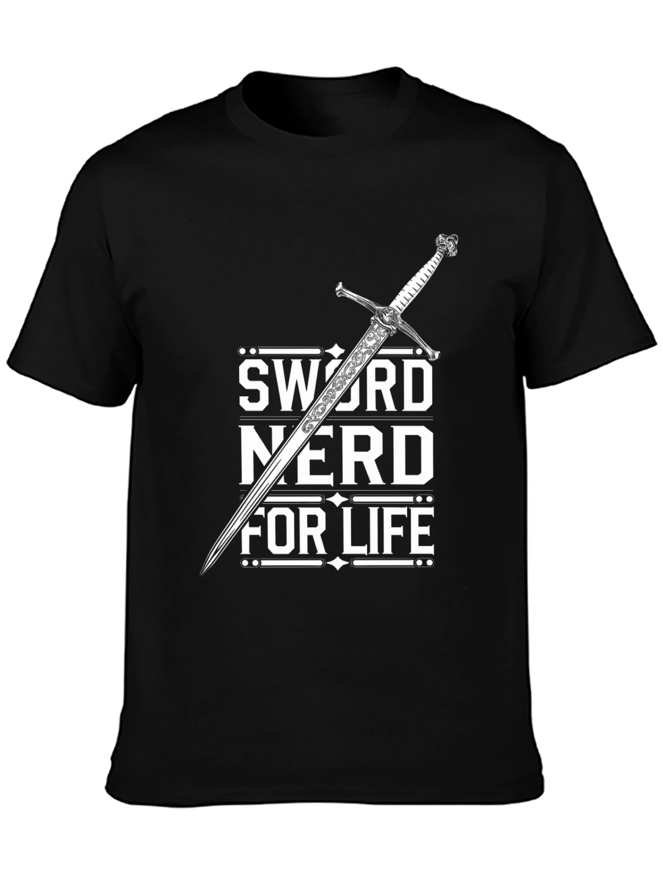 Black Sword Nerd For Life Black T-Shirt view 3