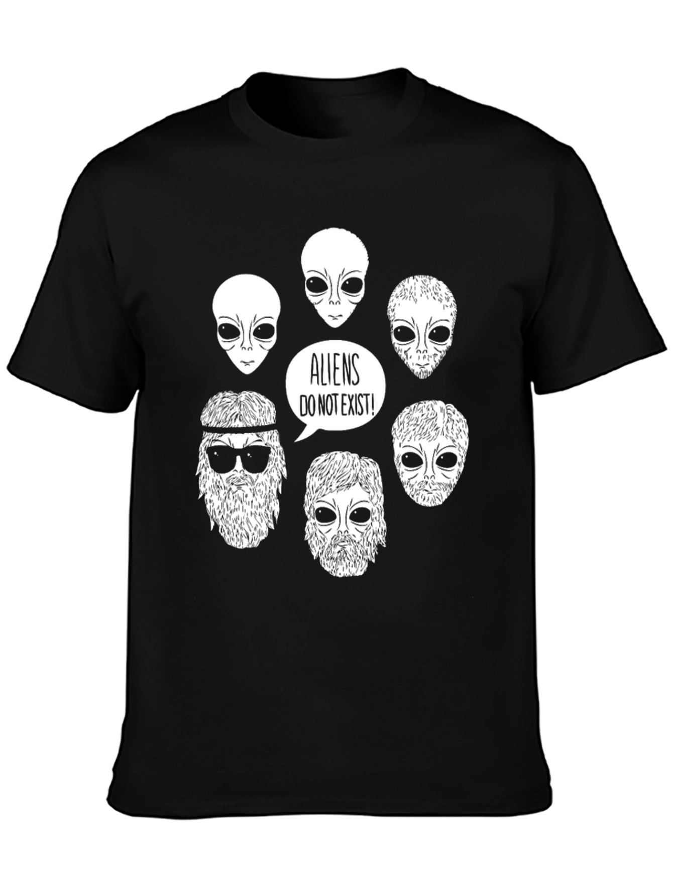 Black Aliens Do Not Exist Graphic Tee view 3