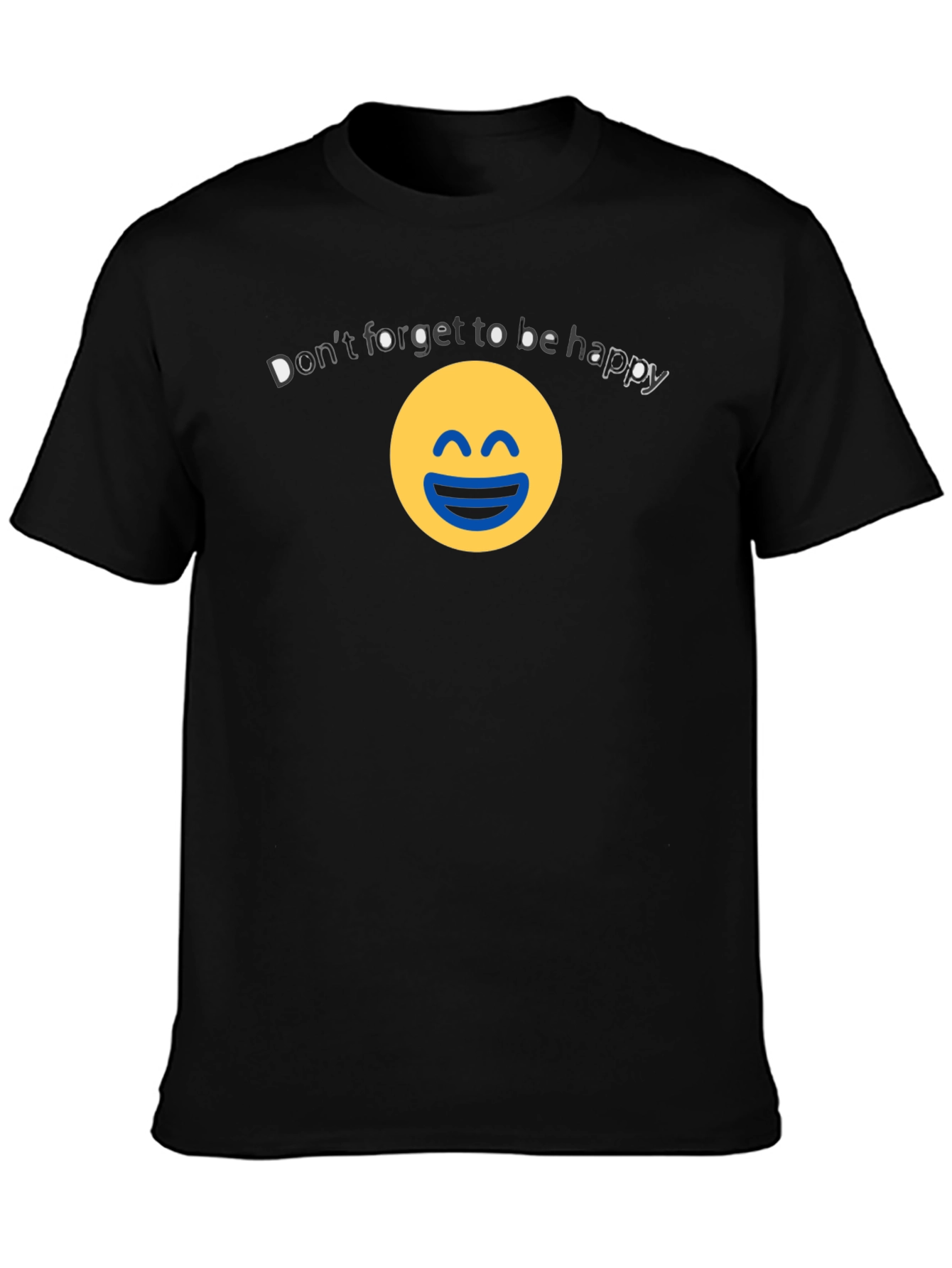 Black Be Happy Graphic Tee - Unisex Cotton Blend view 3