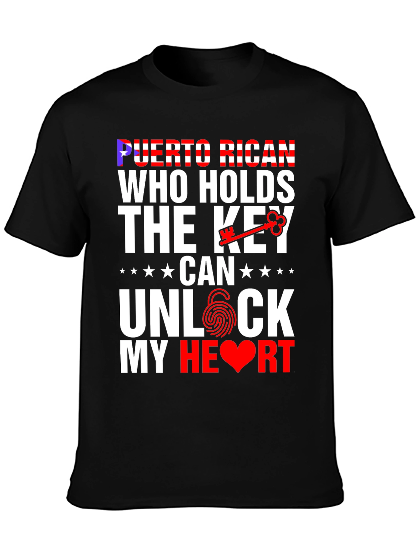Black Puerto Rican Key to My Heart Graphic T-Shirt view 3