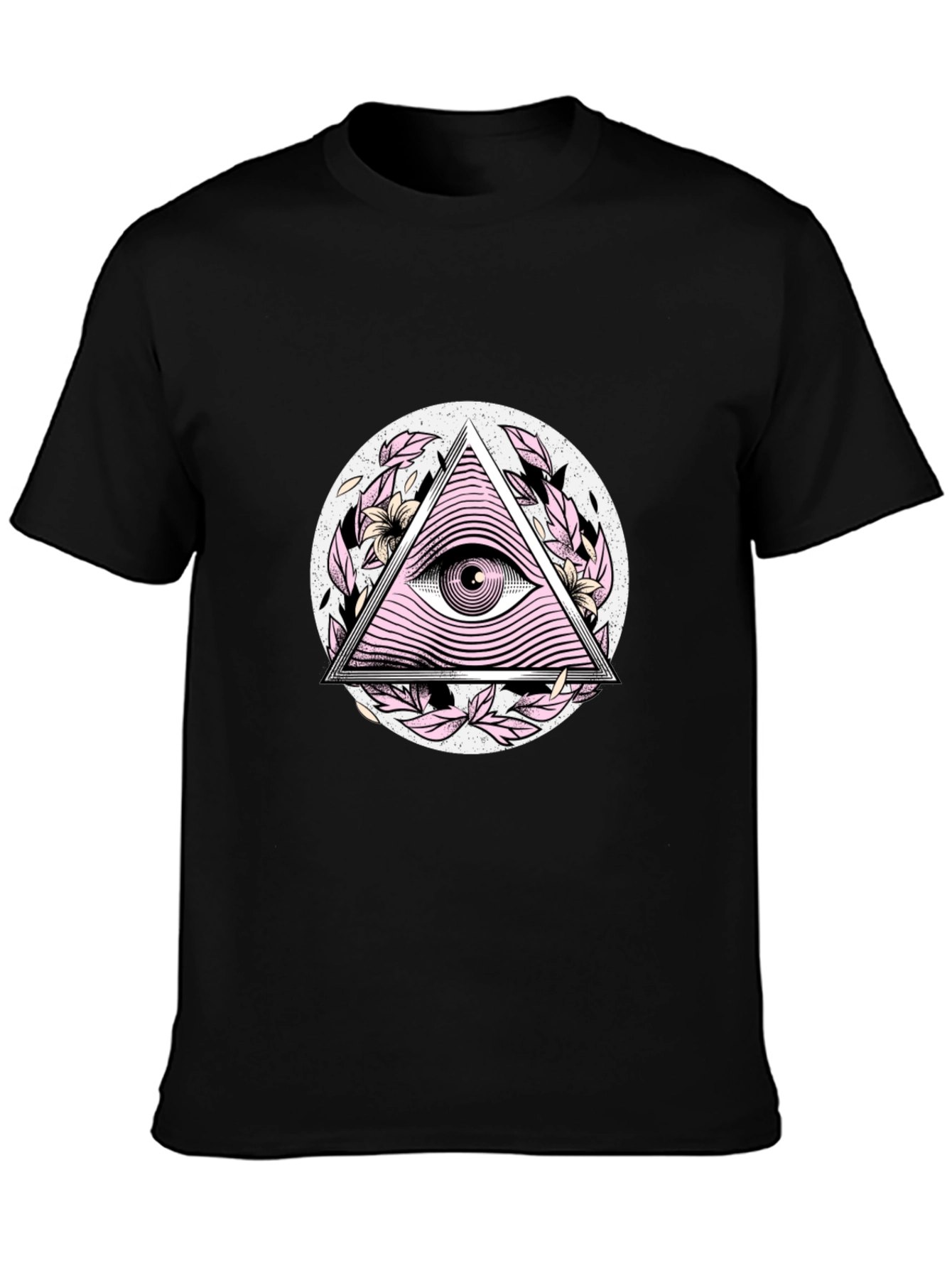 Black All Seeing Eye Graphic Black T-Shirt view 3