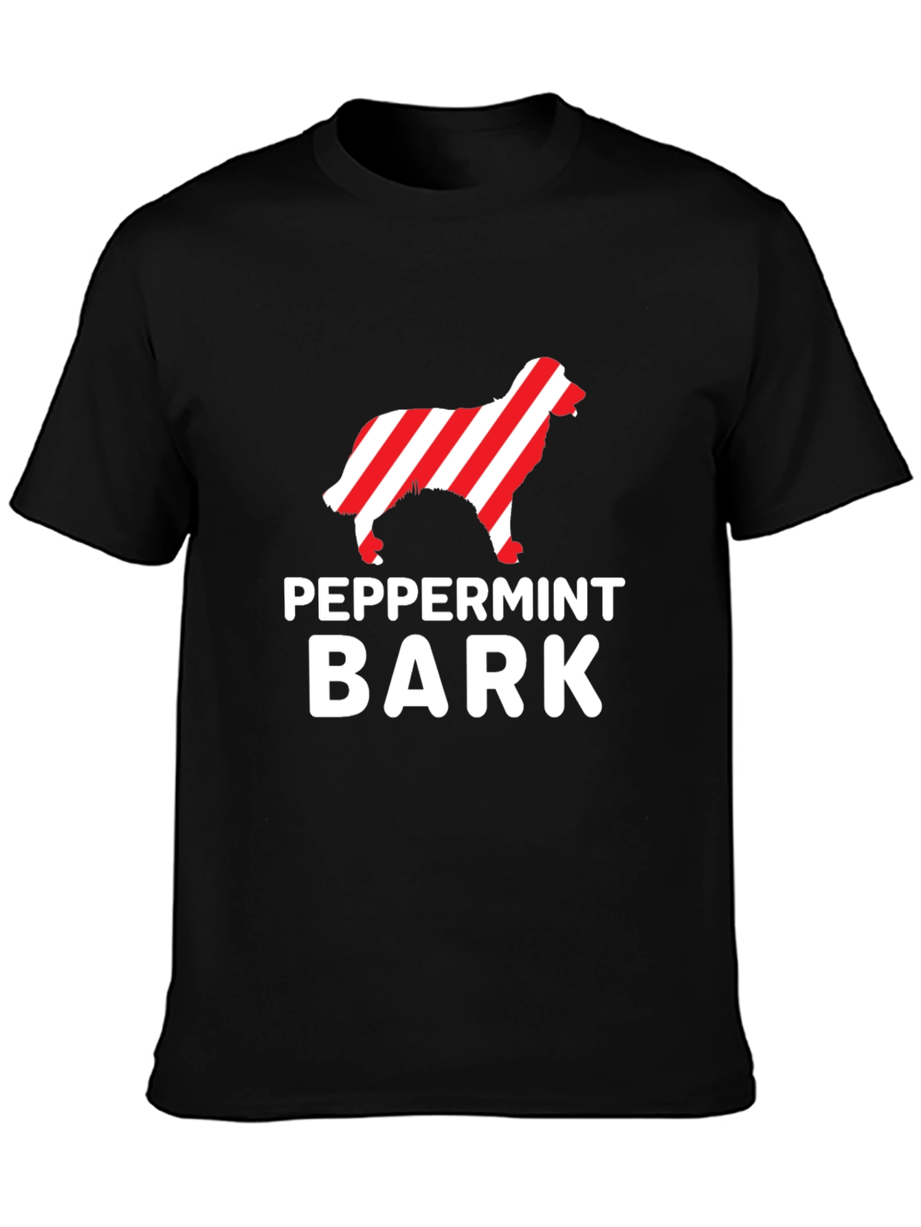 Black Peppermint Bark Dog Lover Black Tee view 3