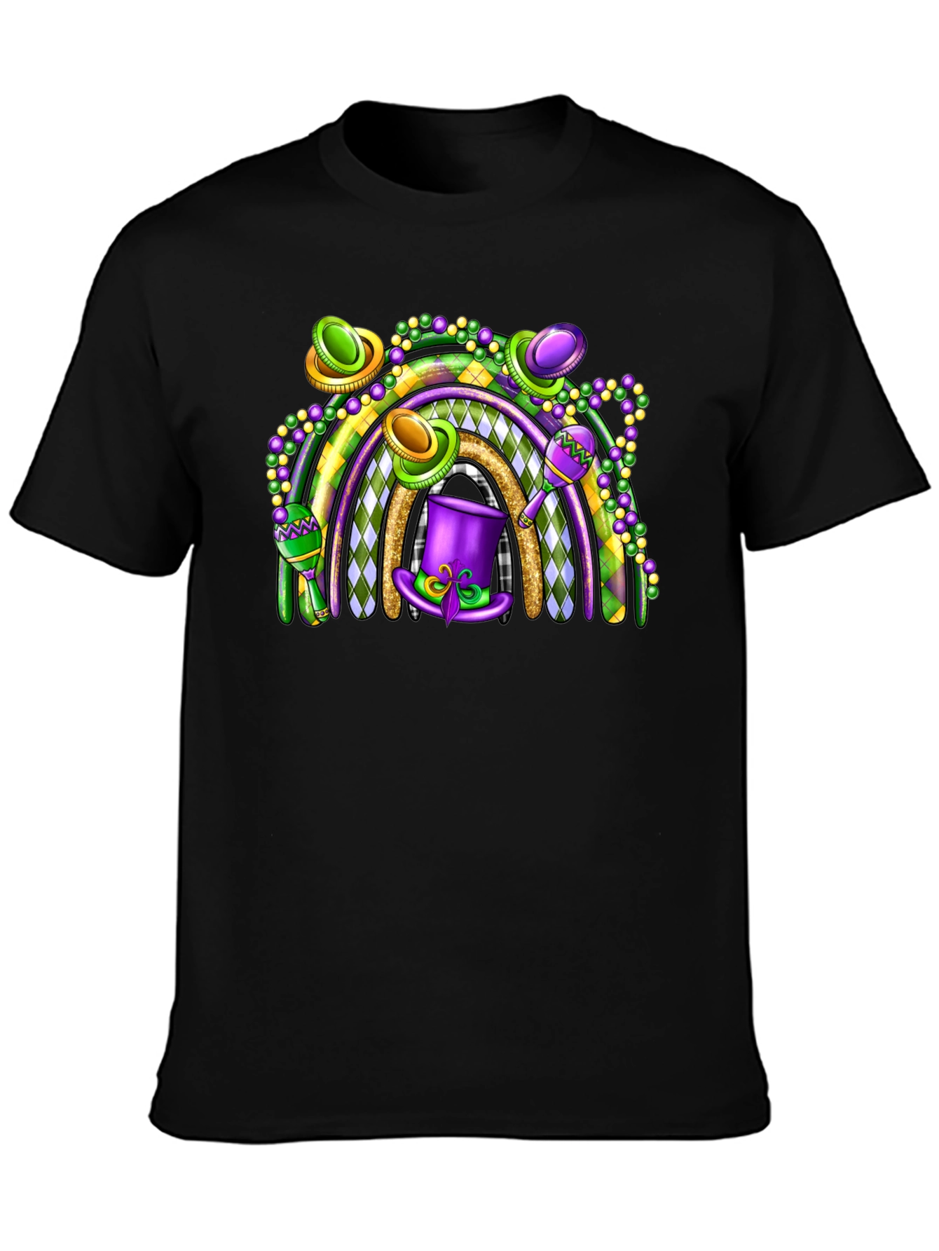 Mardi Gras Rainbow Graphic Tee - 3