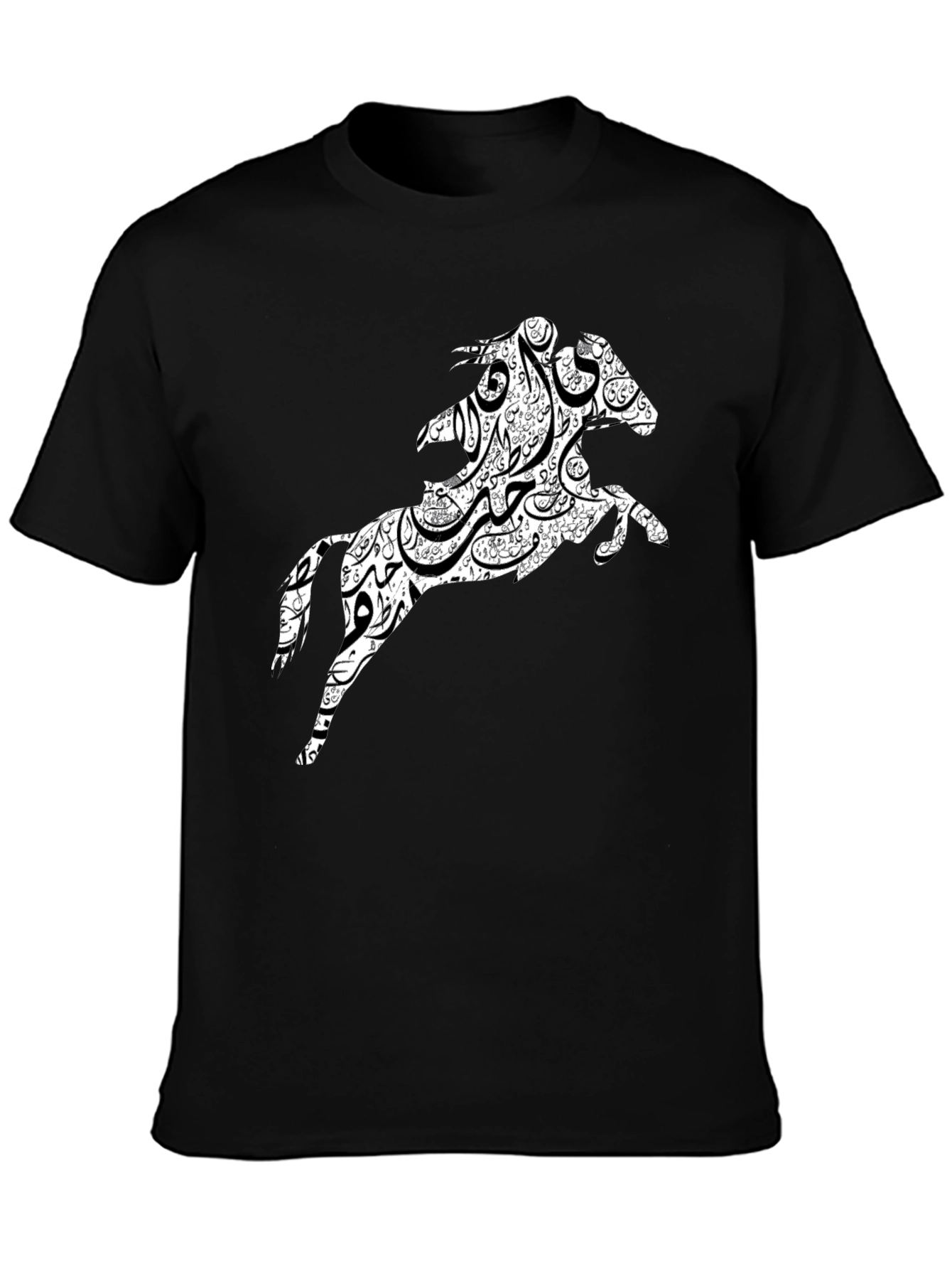 Black Black Tee with Horse Graphic view 3