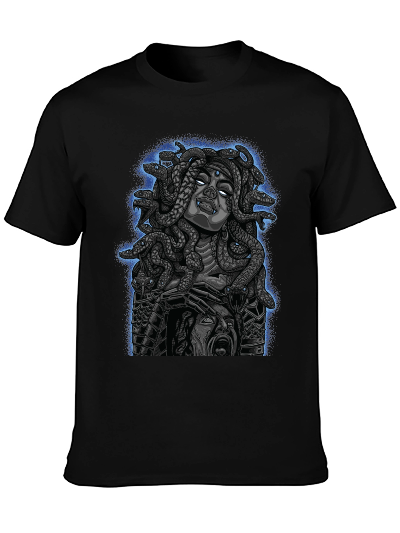 Black Medusa Graphic Print Tee - Mythical Style view 3