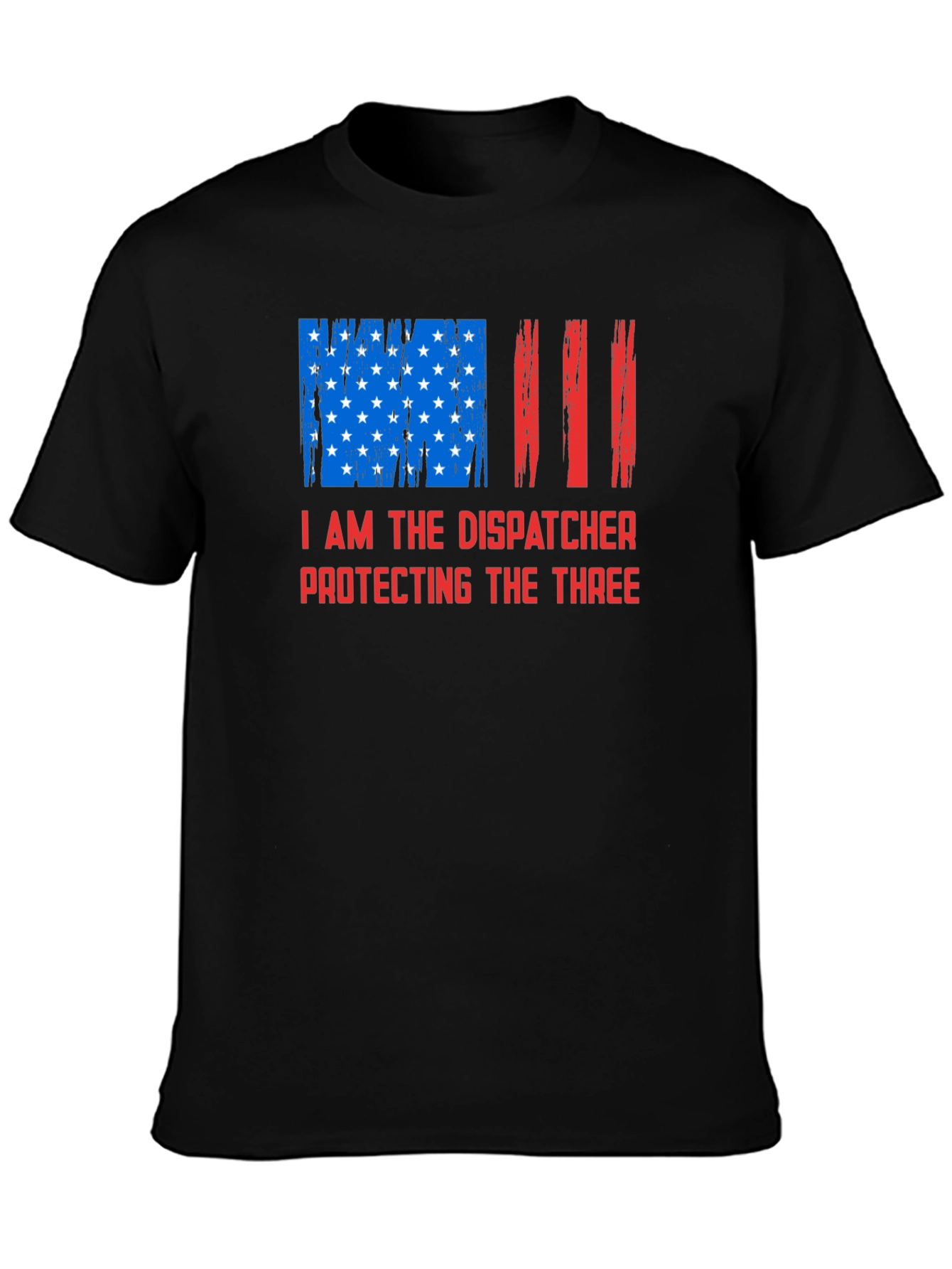Black Dispatcher Protecting The Three Graphic T-Shirt view 3