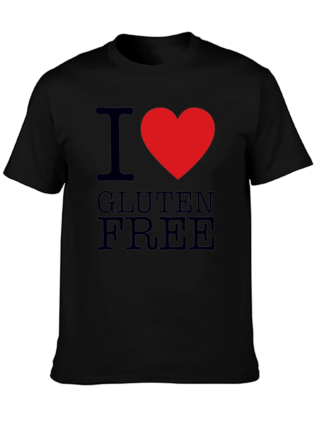 Black I Heart Gluten Free T-Shirt - Mens Black Tee view 3