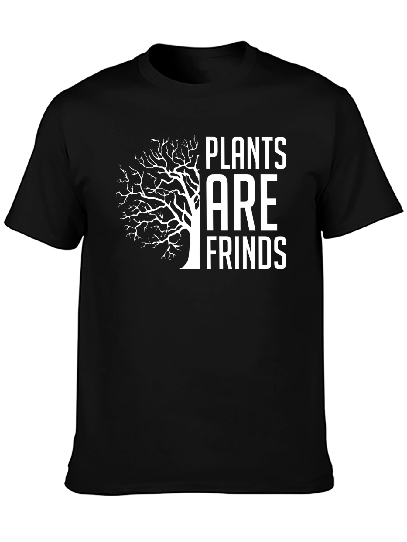 Black Plants Are Friends Graphic Tee - Black Cotton Casual view 3