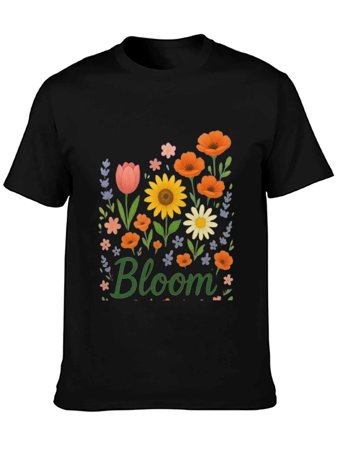 Black Bloom Floral Graphic T-Shirt - Black view 3