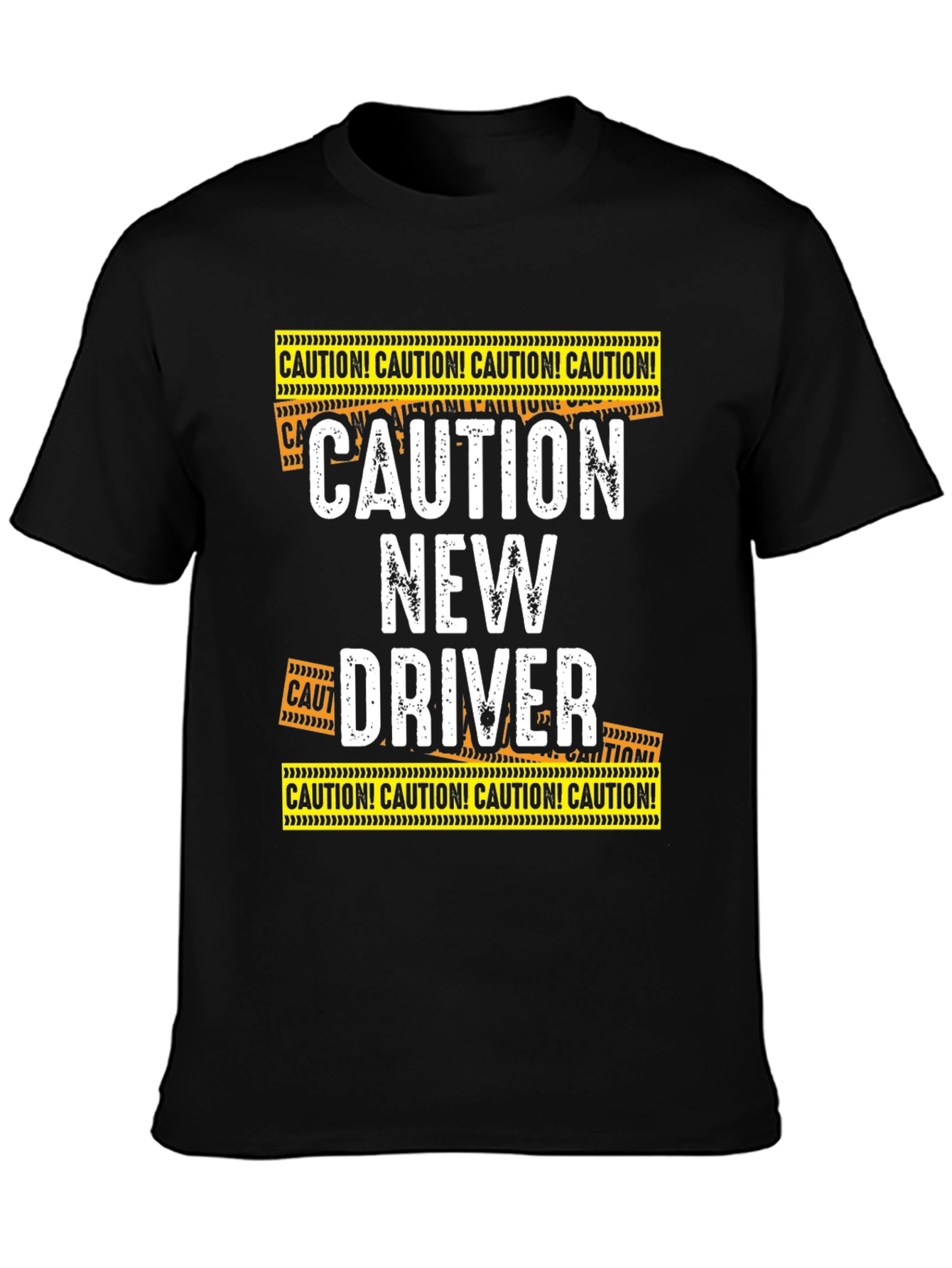 Black Caution New Driver T-Shirt Funny Gift Idea view 3
