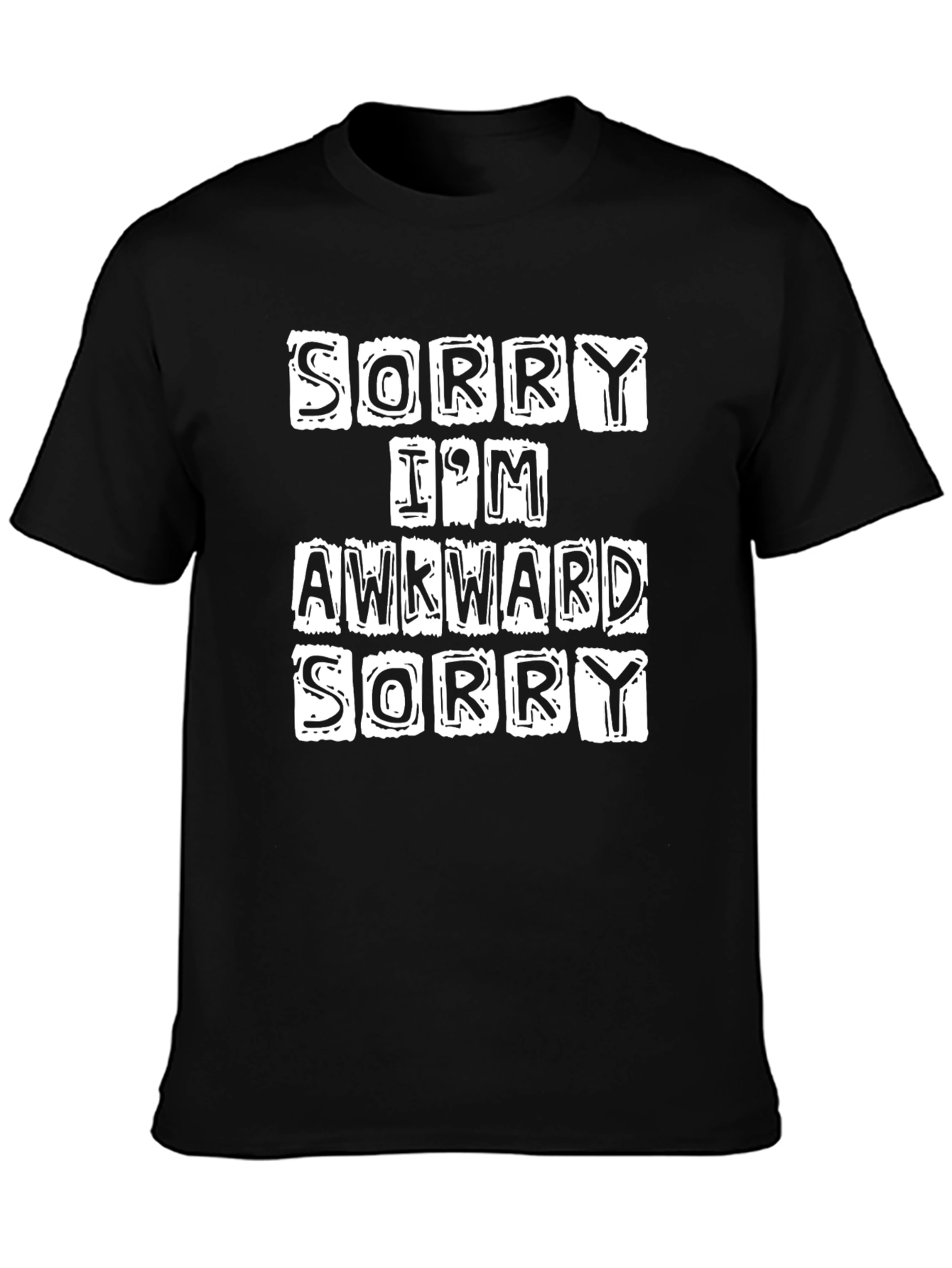 Black Awkward Sorry Graphic Tee - Comfortable Cotton Blend view 3