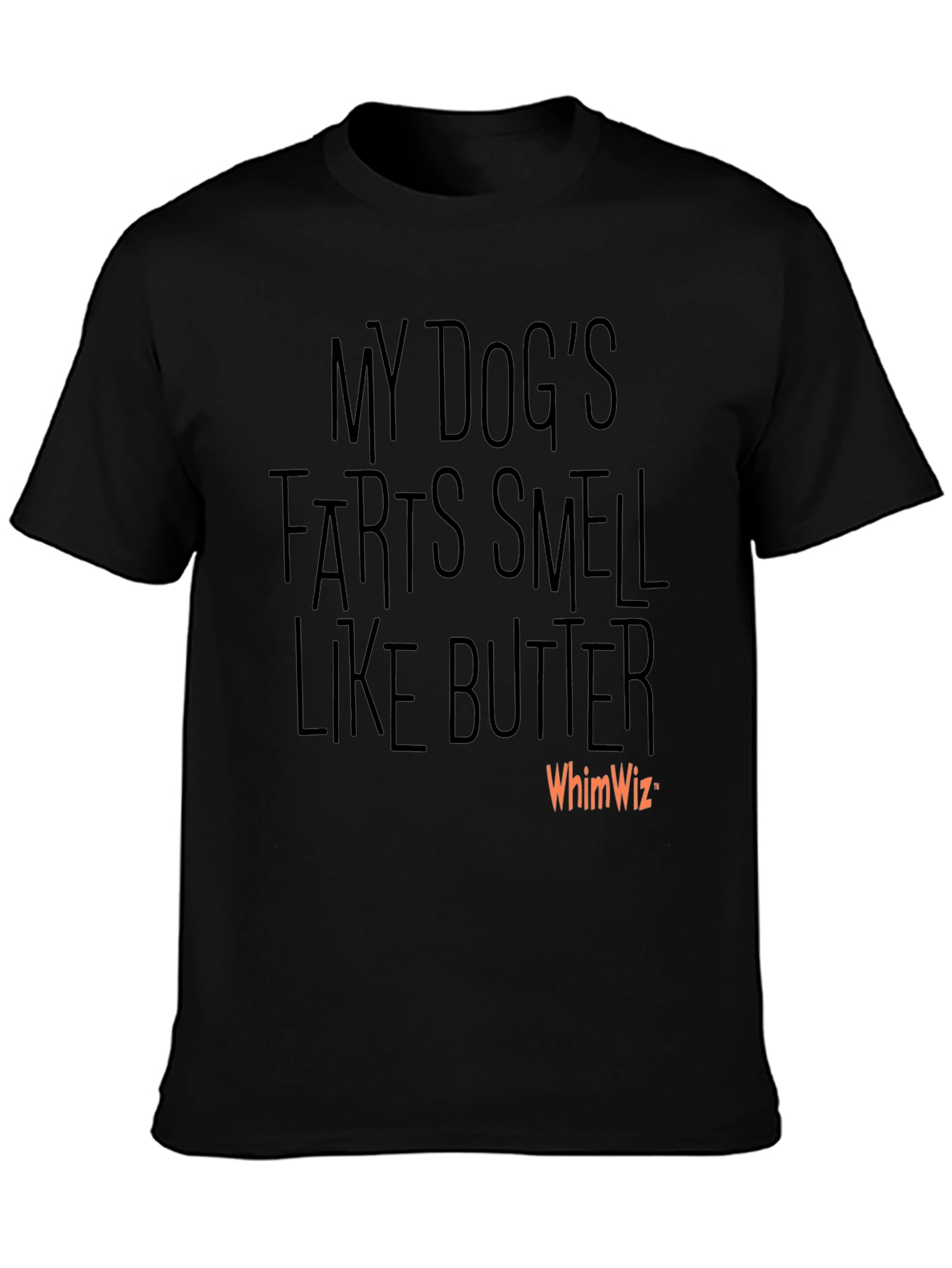 Black Funny Dog Fart Butter Scent Graphic T-Shirt view 3