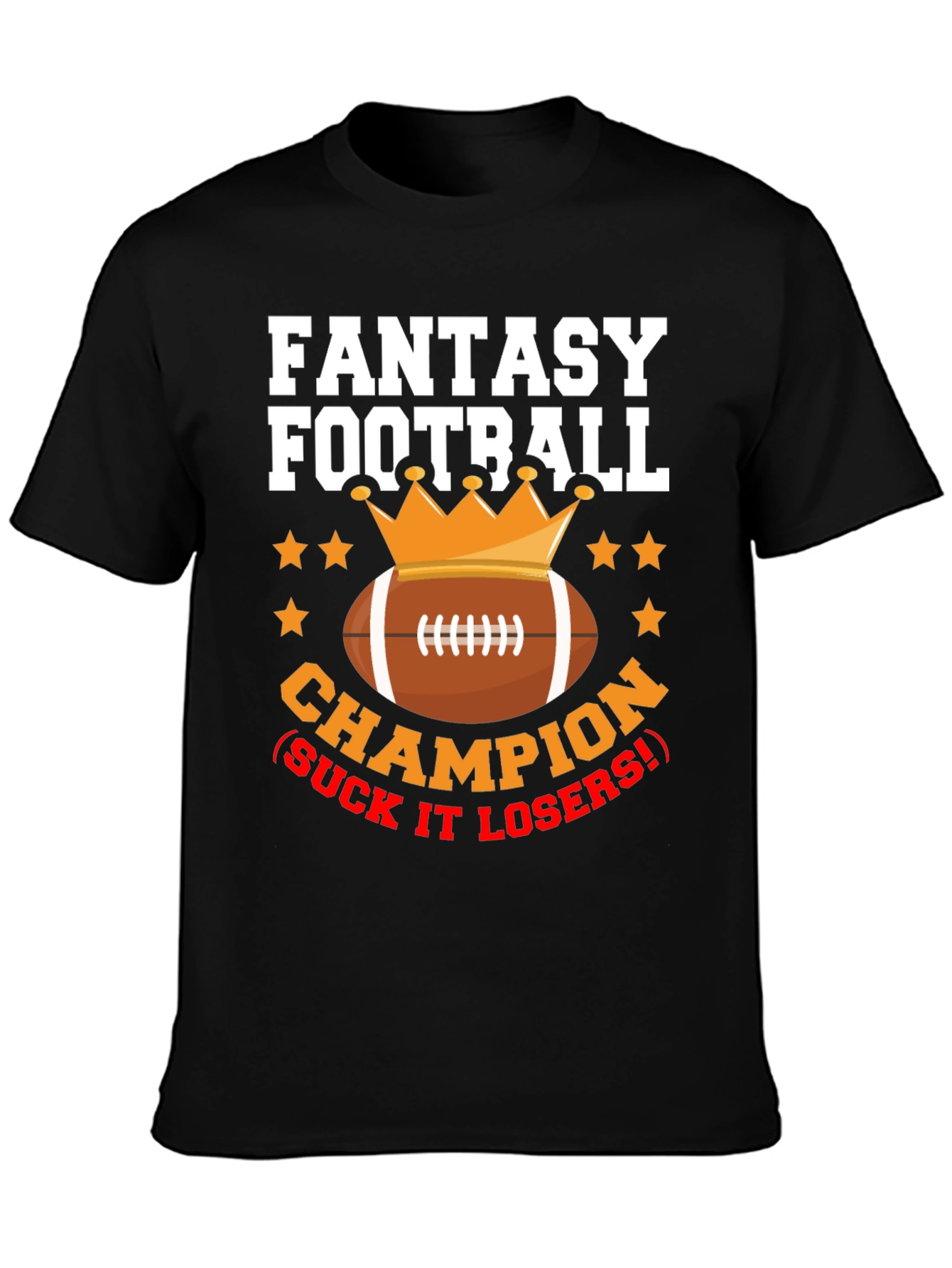Black Fantasy Football Champion Graphic Tee view 3