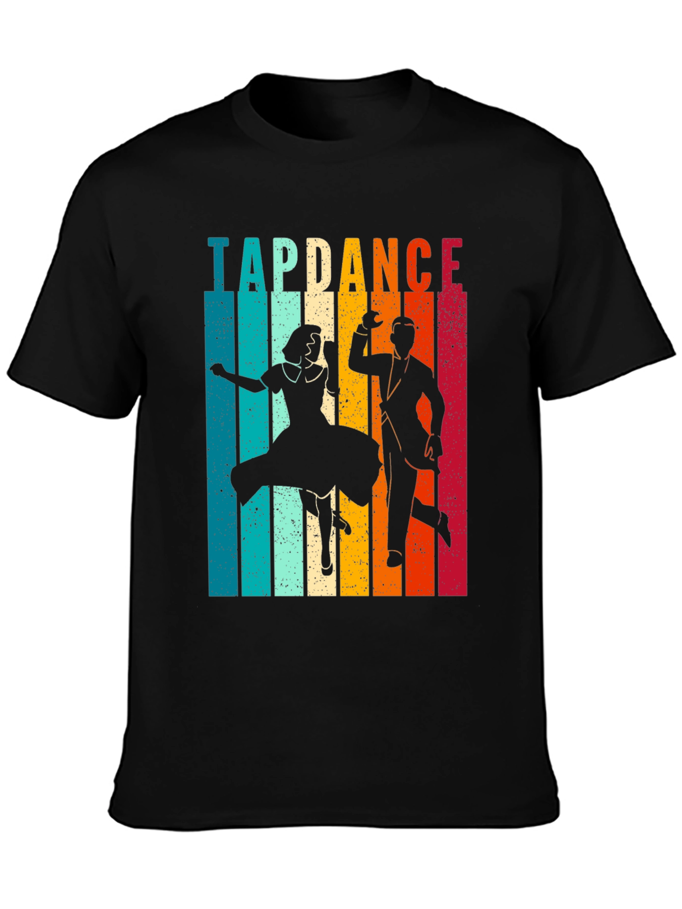 Black Retro Tap Dance T-Shirt - Vintage Dancer Tee view 3