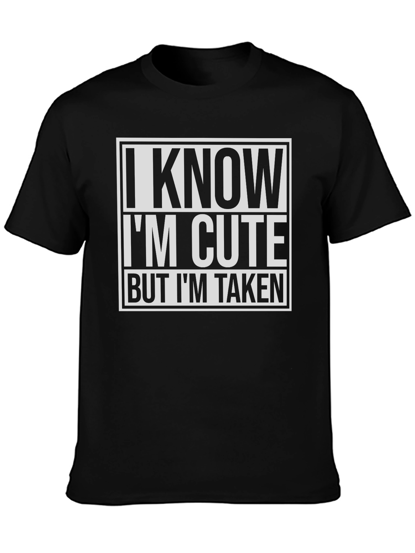 Black I Know I'm Cute T-Shirt - Stylish Graphic Tee for Men view 3