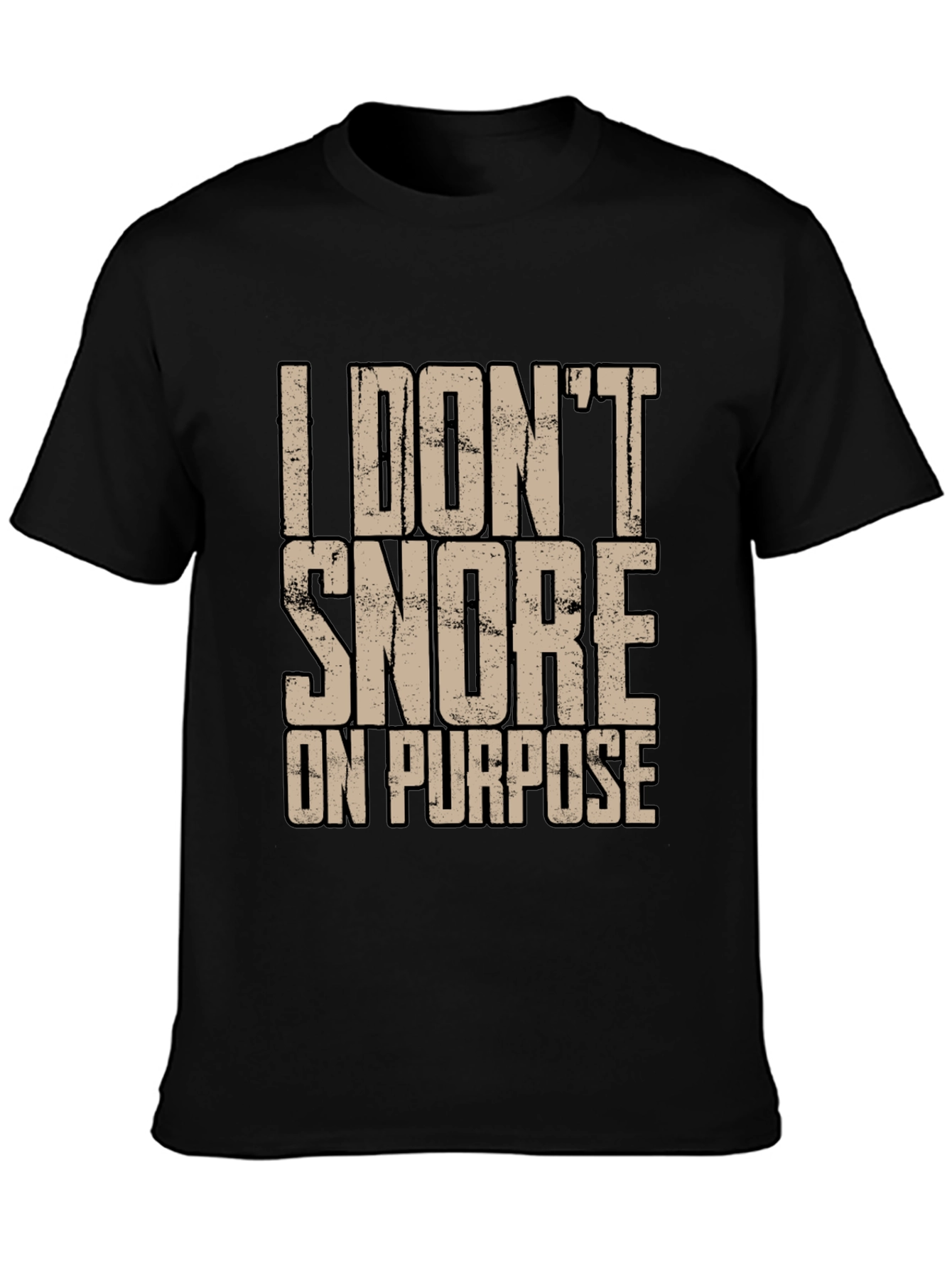Black I Don't Snore On Purpose Graphic T-Shirt view 3