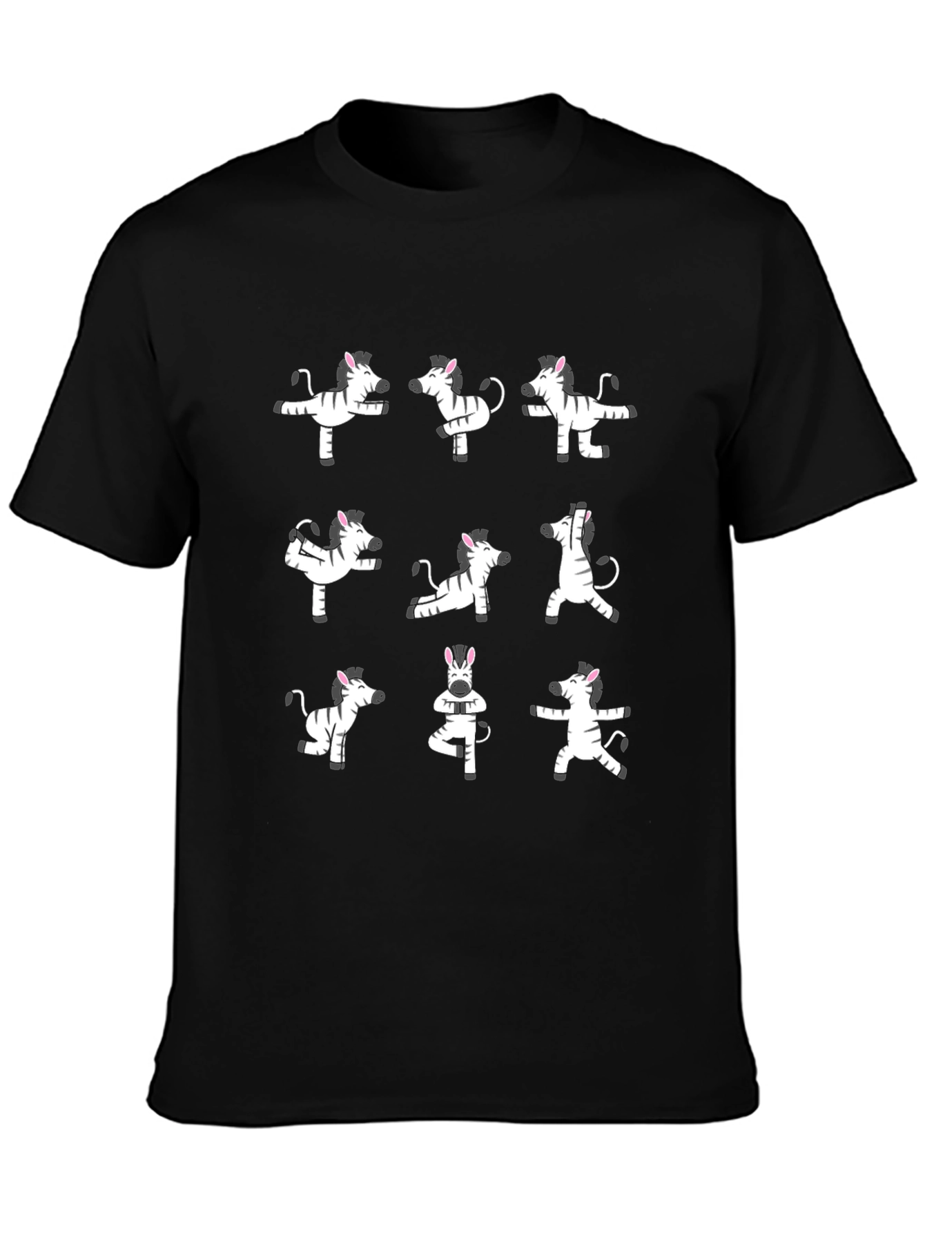 Black Zebra Yoga T-Shirt - Funny Animal Lover Tee view 3