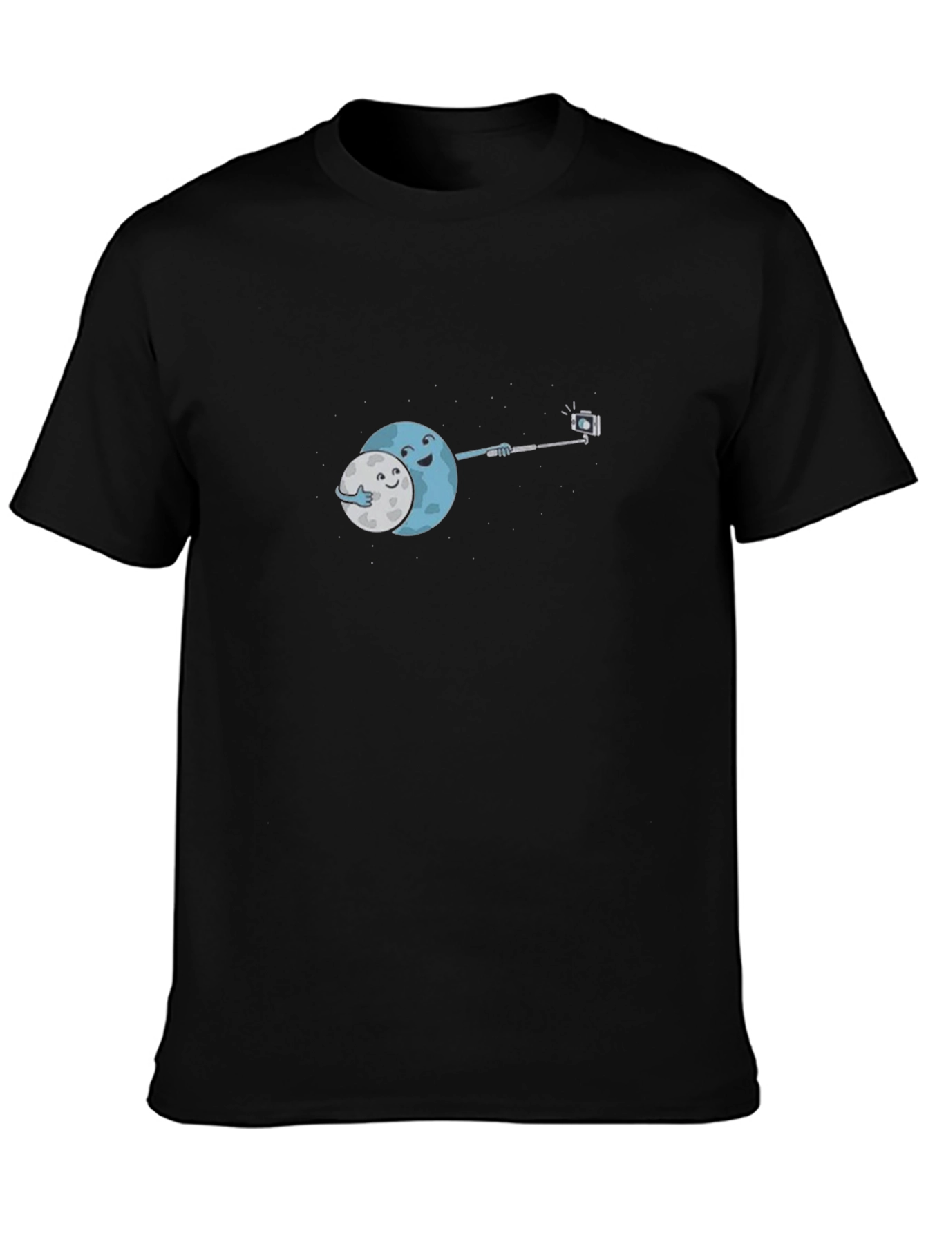 Black Moon Selfie Graphic Tee - Black Cotton Blend view 3